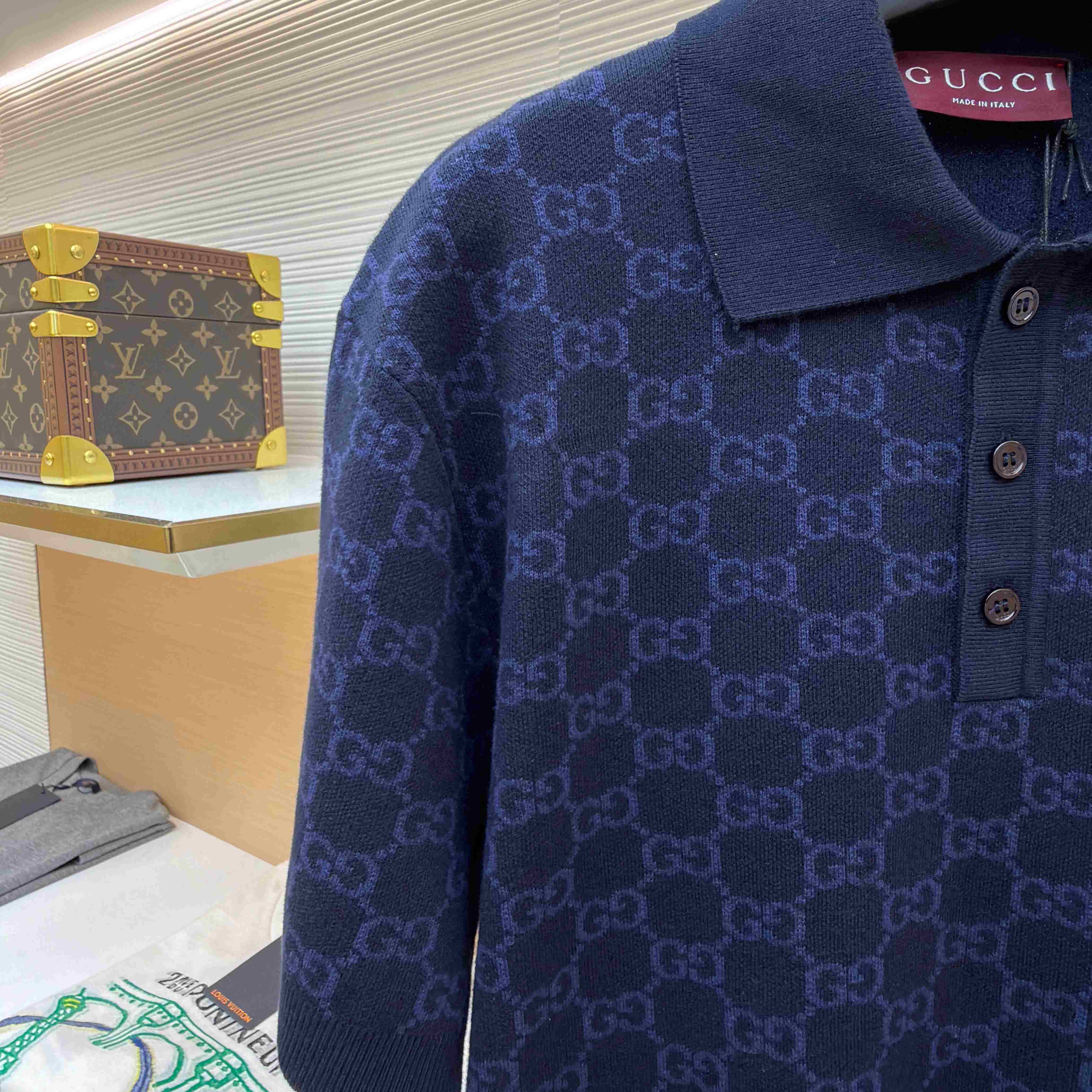 Gucci GG Cotton Silk Jacquard Polo Shirt - FashionPlug