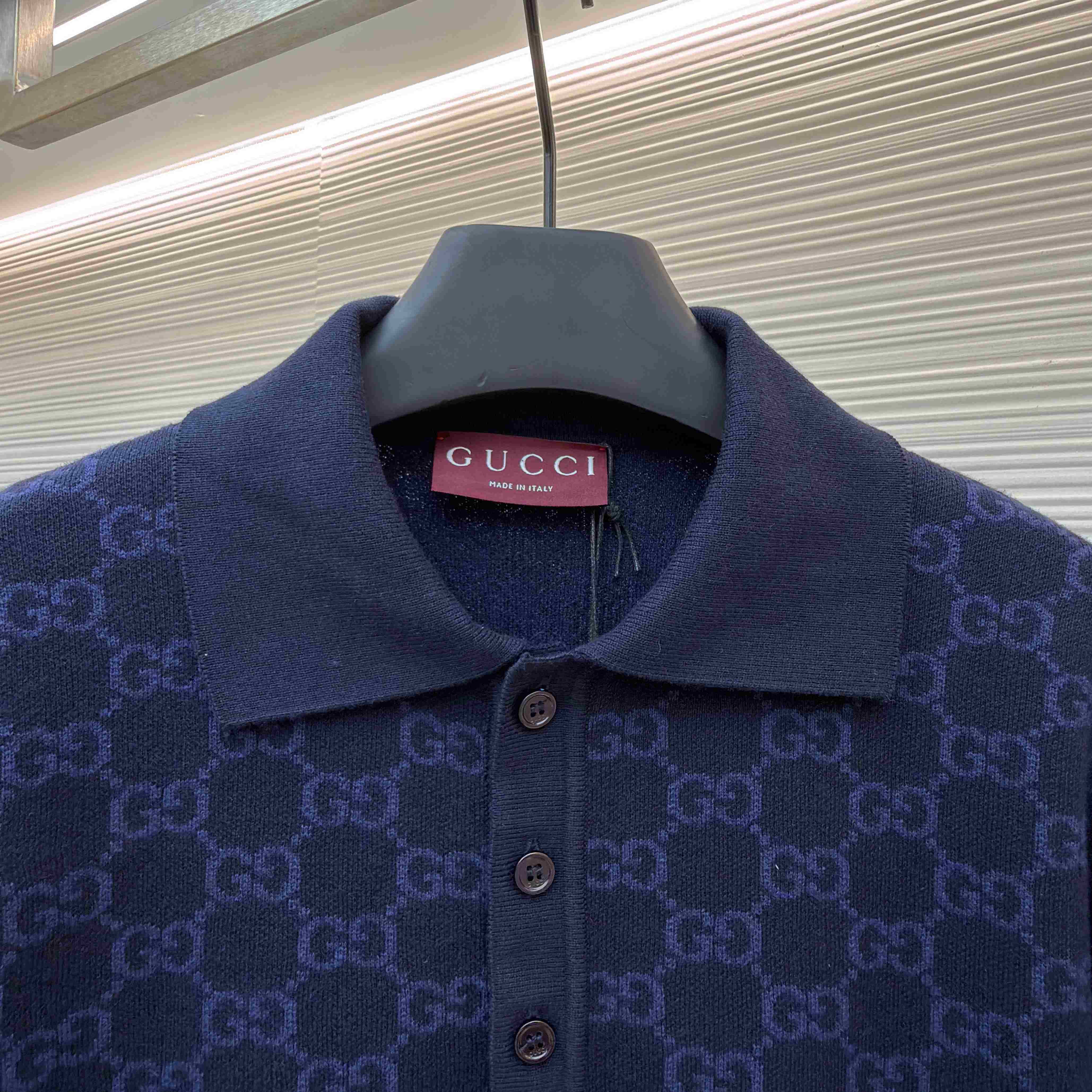 Gucci GG Cotton Silk Jacquard Polo Shirt - FashionPlug