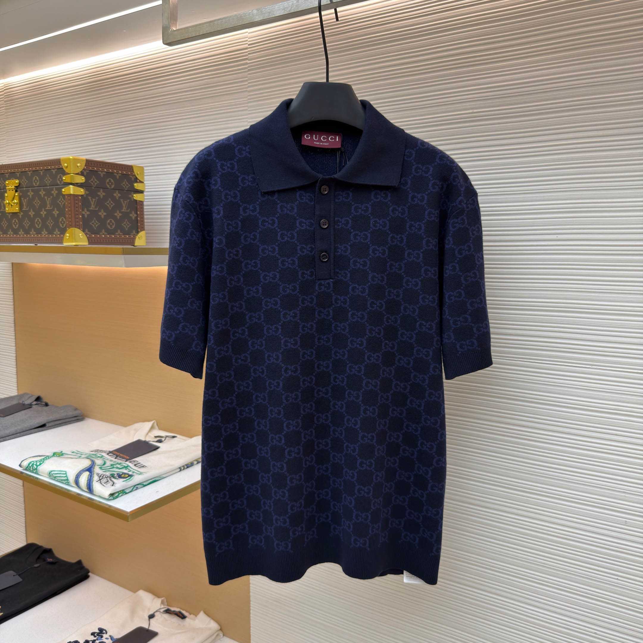 Gucci GG Cotton Silk Jacquard Polo Shirt - FashionPlug
