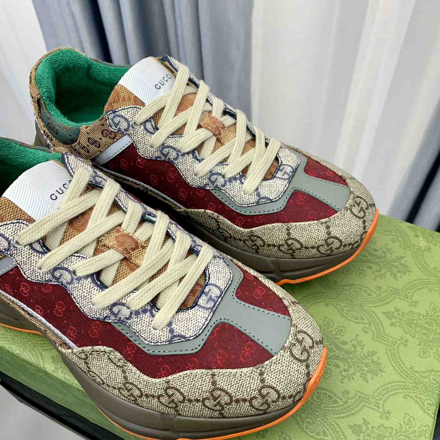 Gucci Rhyton 'Beige Brick Red' - FashionPlug