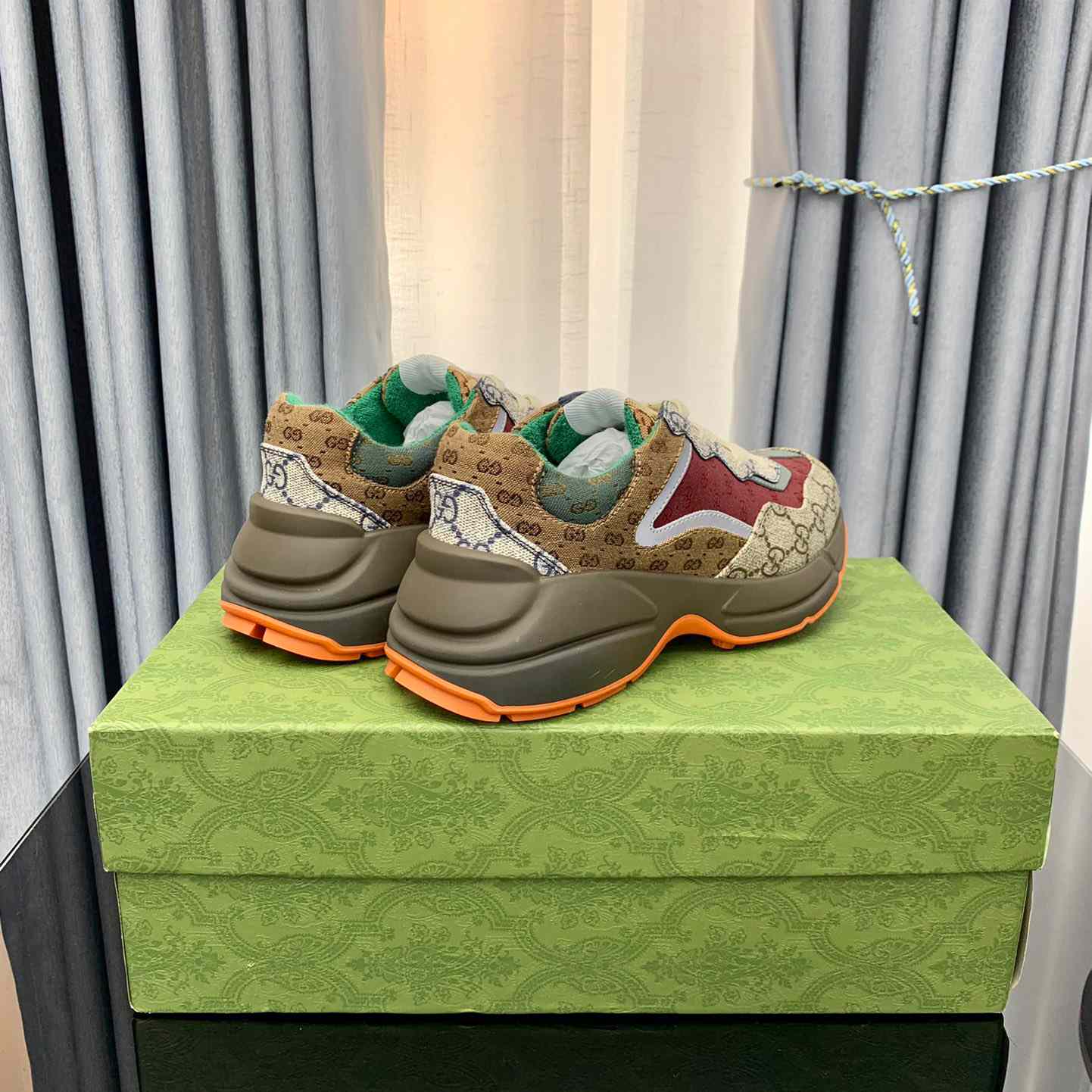 Gucci Rhyton 'Beige Brick Red' - FashionPlug