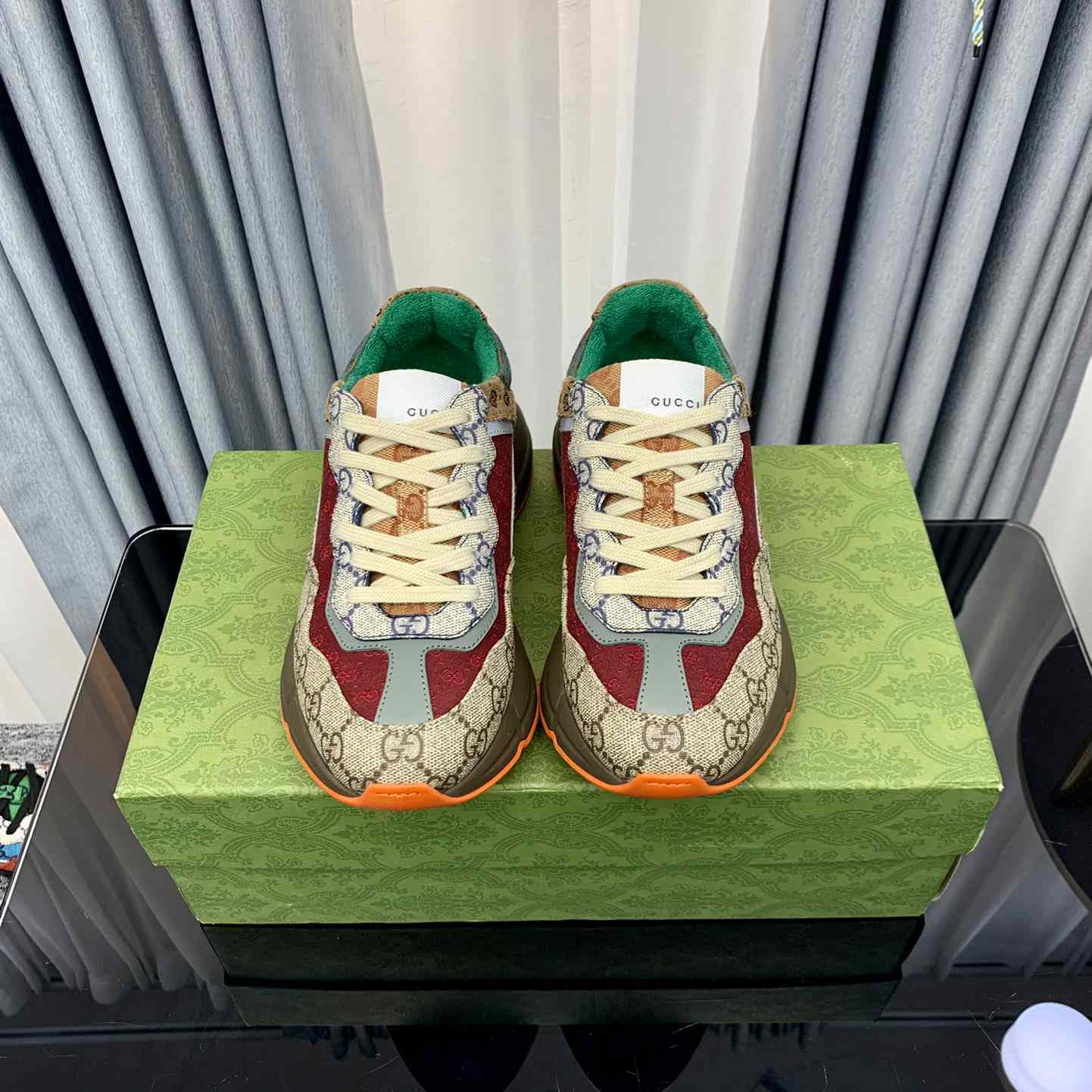 Gucci Rhyton 'Beige Brick Red' - FashionPlug