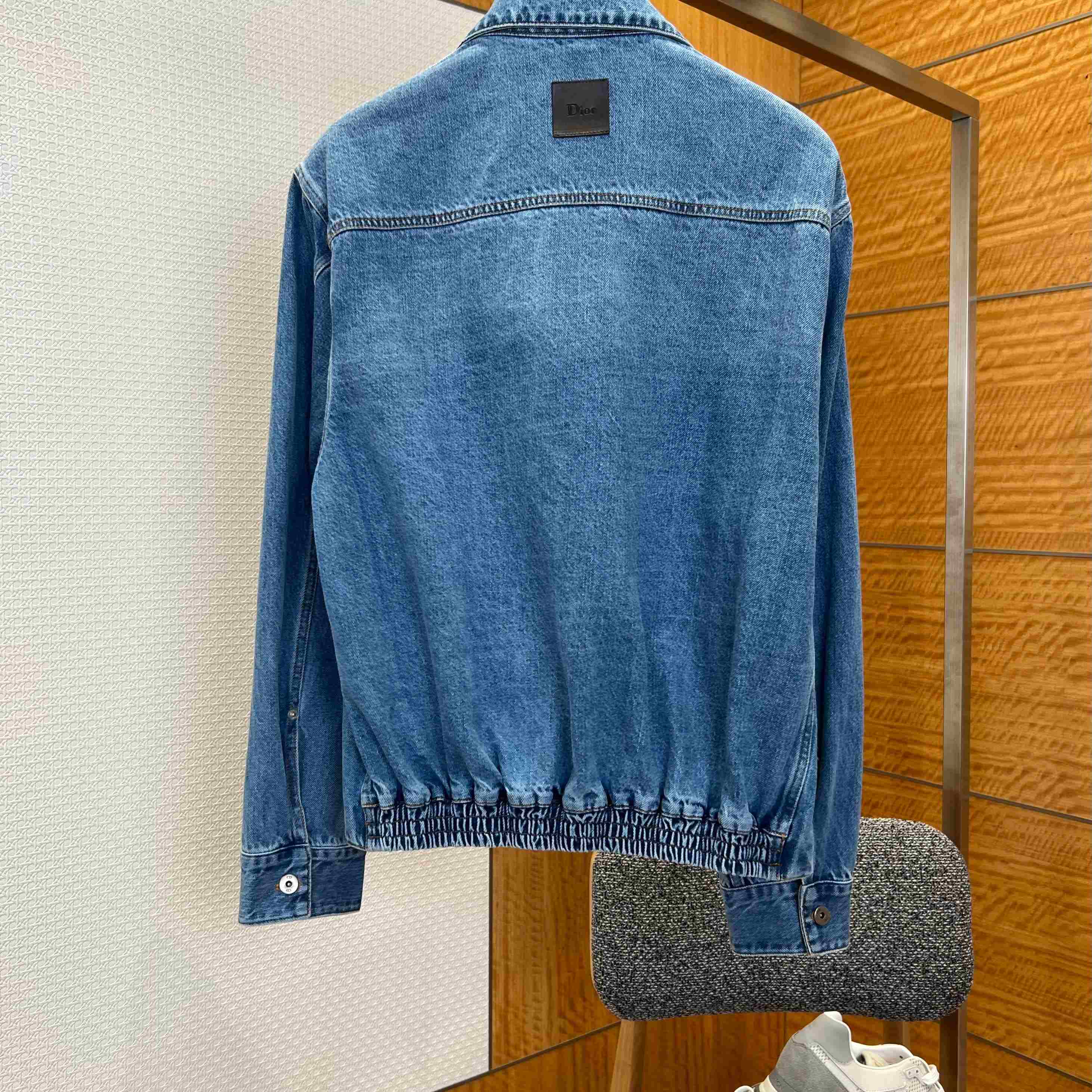 Dior Zipped Jacket Blue Cotton Twill - FashionPlug