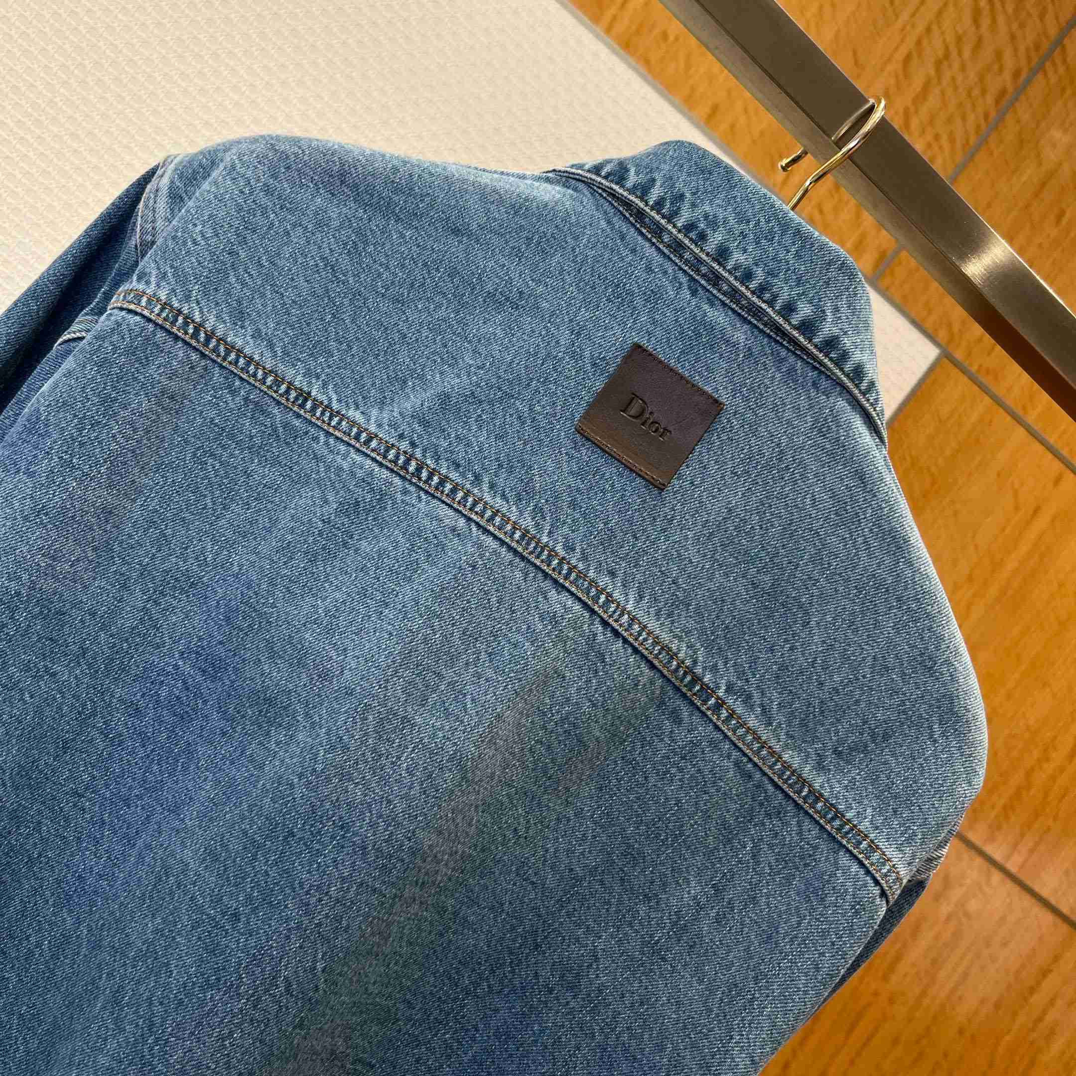 Dior Zipped Jacket Blue Cotton Twill - FashionPlug