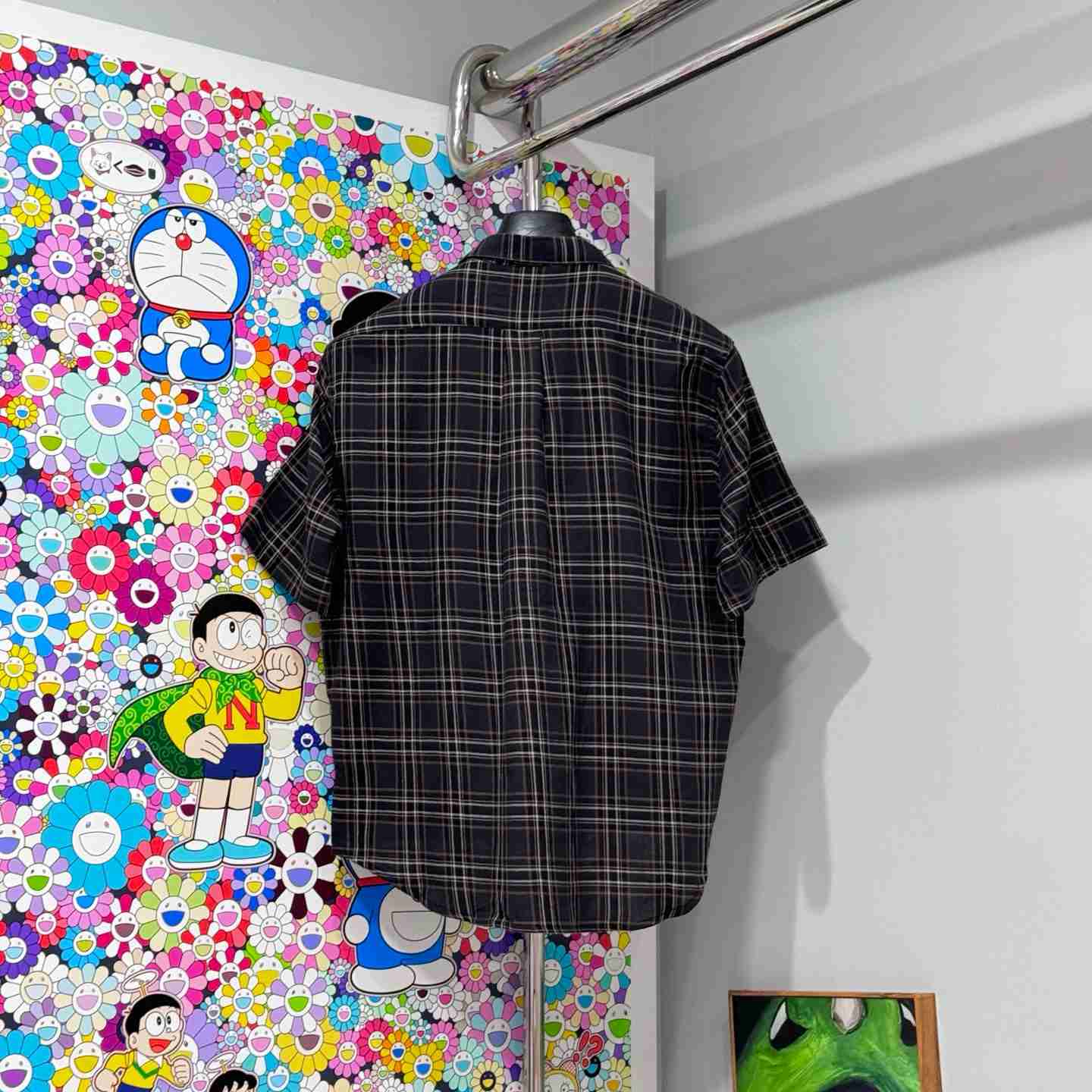 Chrome Hearts  Short Sleeve Flannel Zip Up Shirt - FashionPlug