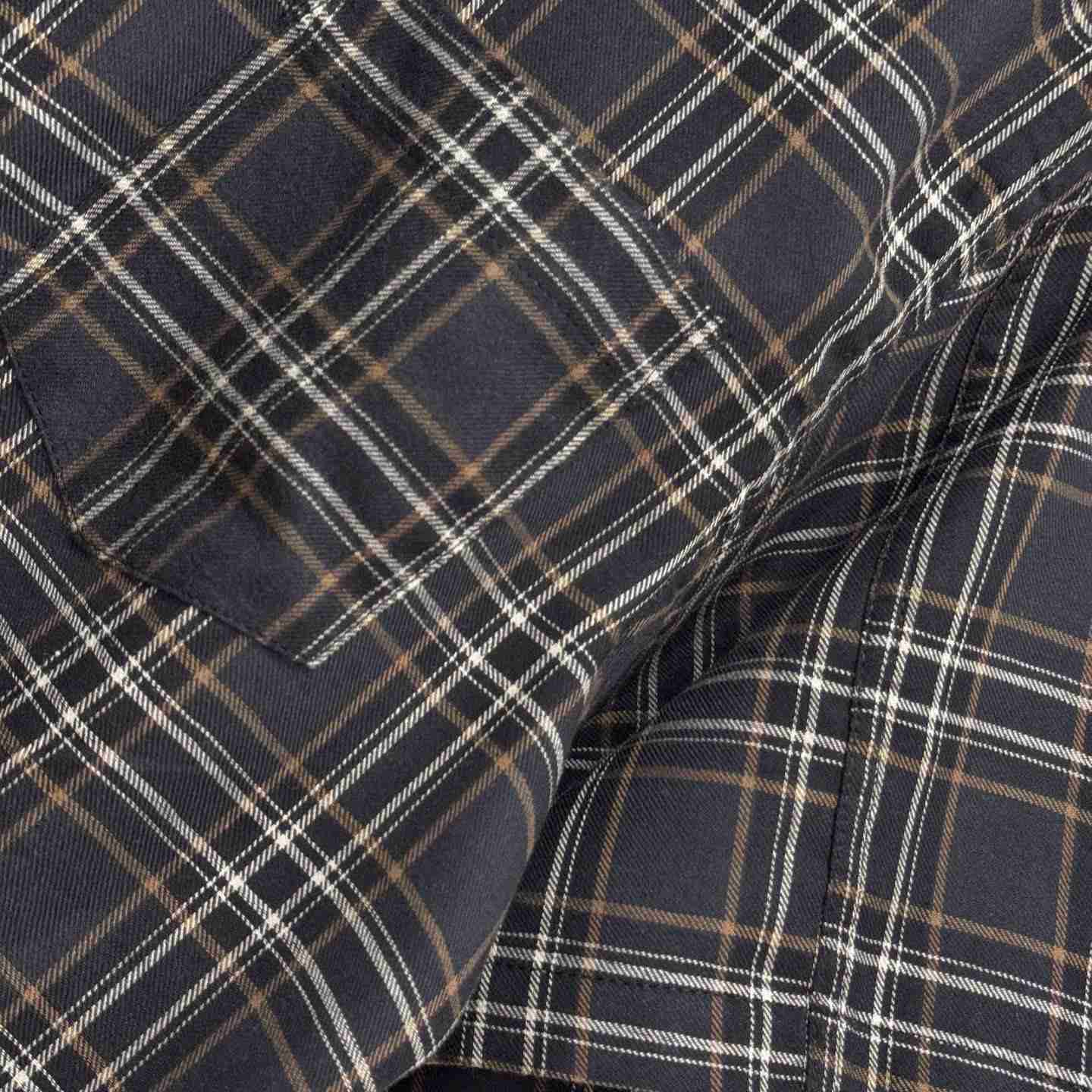 Chrome Hearts  Short Sleeve Flannel Zip Up Shirt - FashionPlug