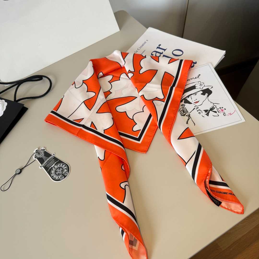 Chrome Heart Square Silk Scarf - FashionPlug