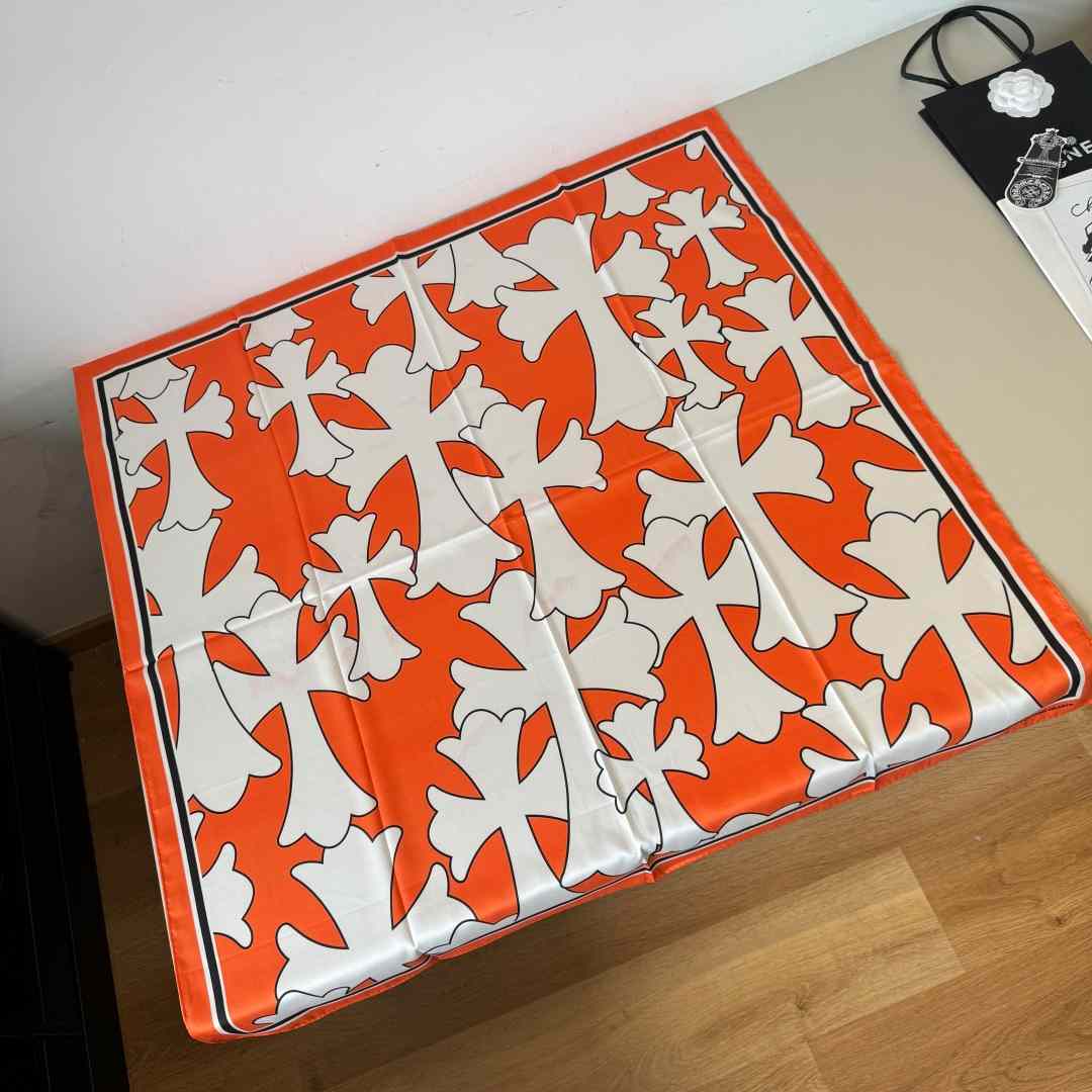 Chrome Heart Square Silk Scarf - FashionPlug