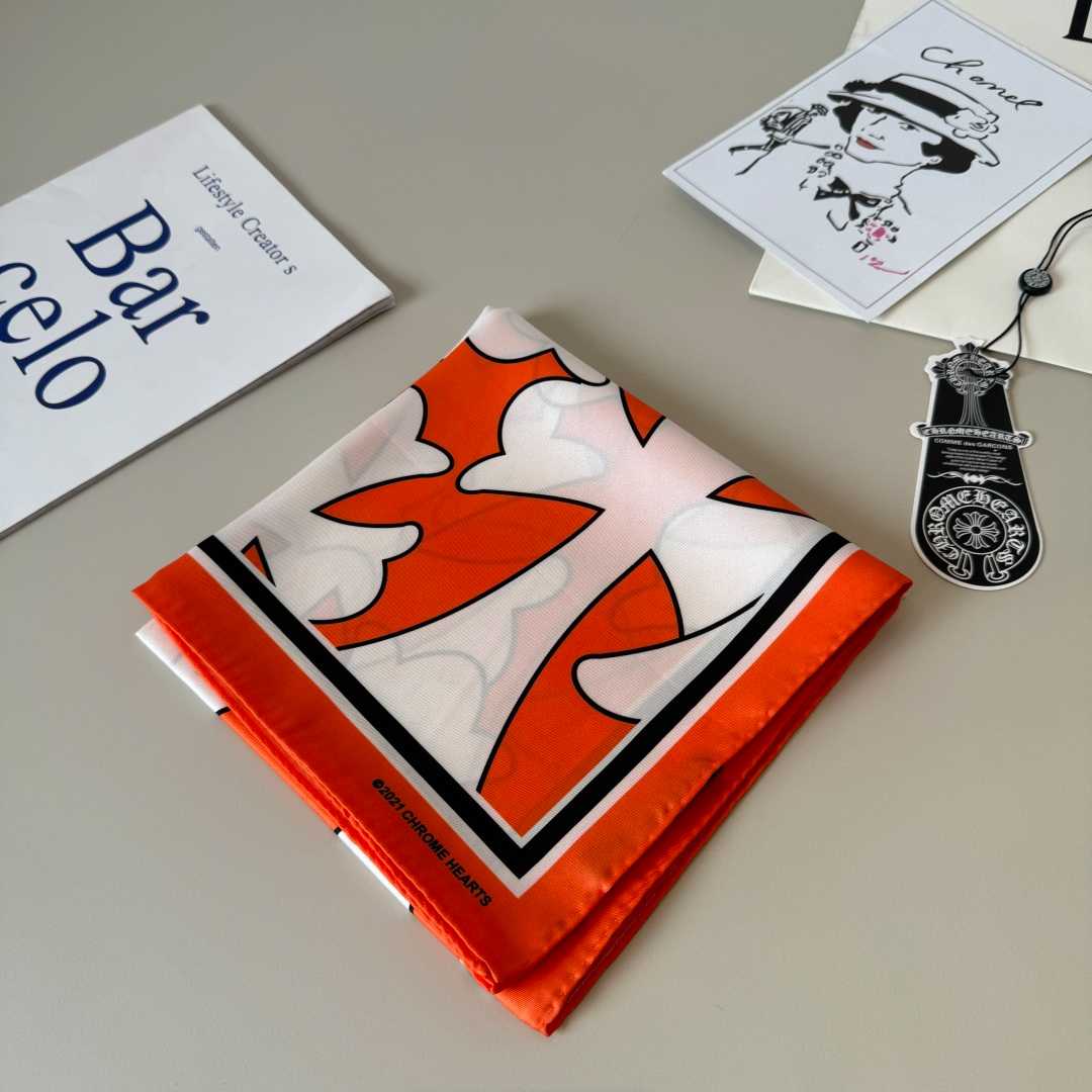 Chrome Heart Square Silk Scarf - FashionPlug