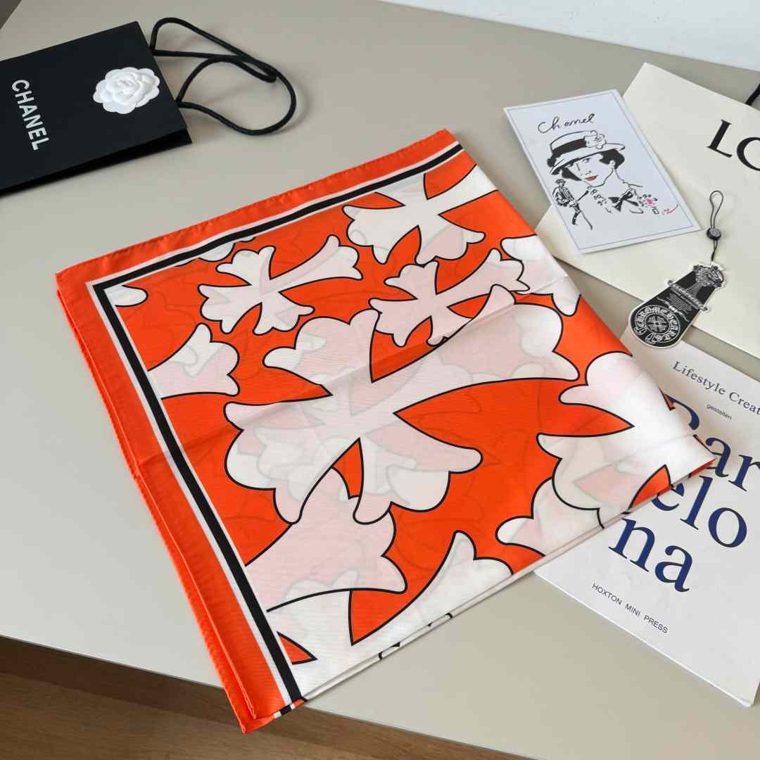 Chrome Heart Square Silk Scarf - FashionPlug