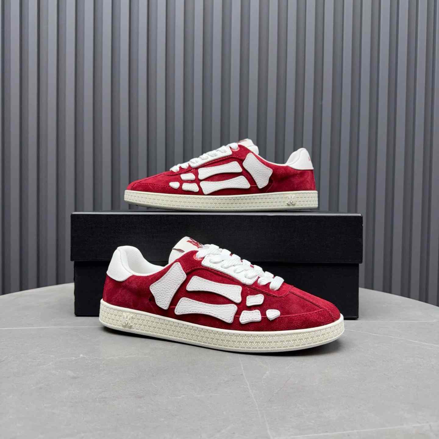 Amiri Pacific 'Bones - Varsity Red' Sneakers - FashionPlug