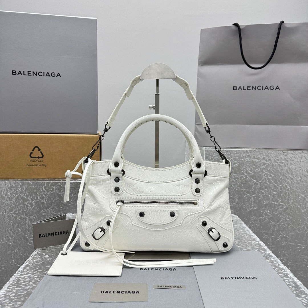 Balenciaga Le City First Bag In White - FashionPlug