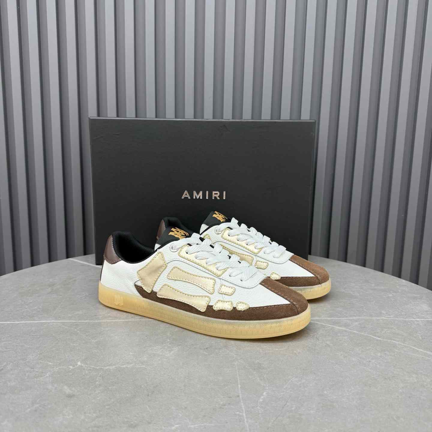 Amiri Pacific Bones Leather Sneakers - FashionPlug
