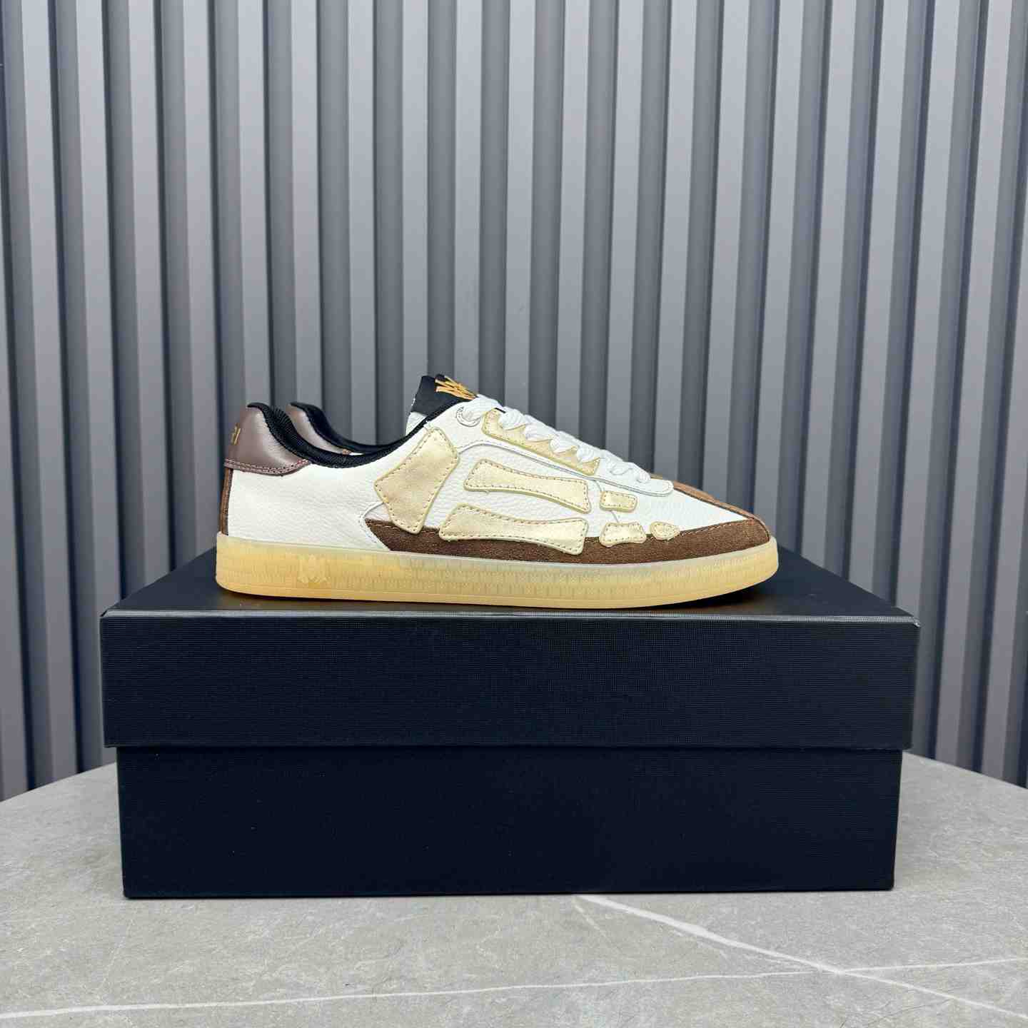 Amiri Pacific Bones Leather Sneakers - FashionPlug