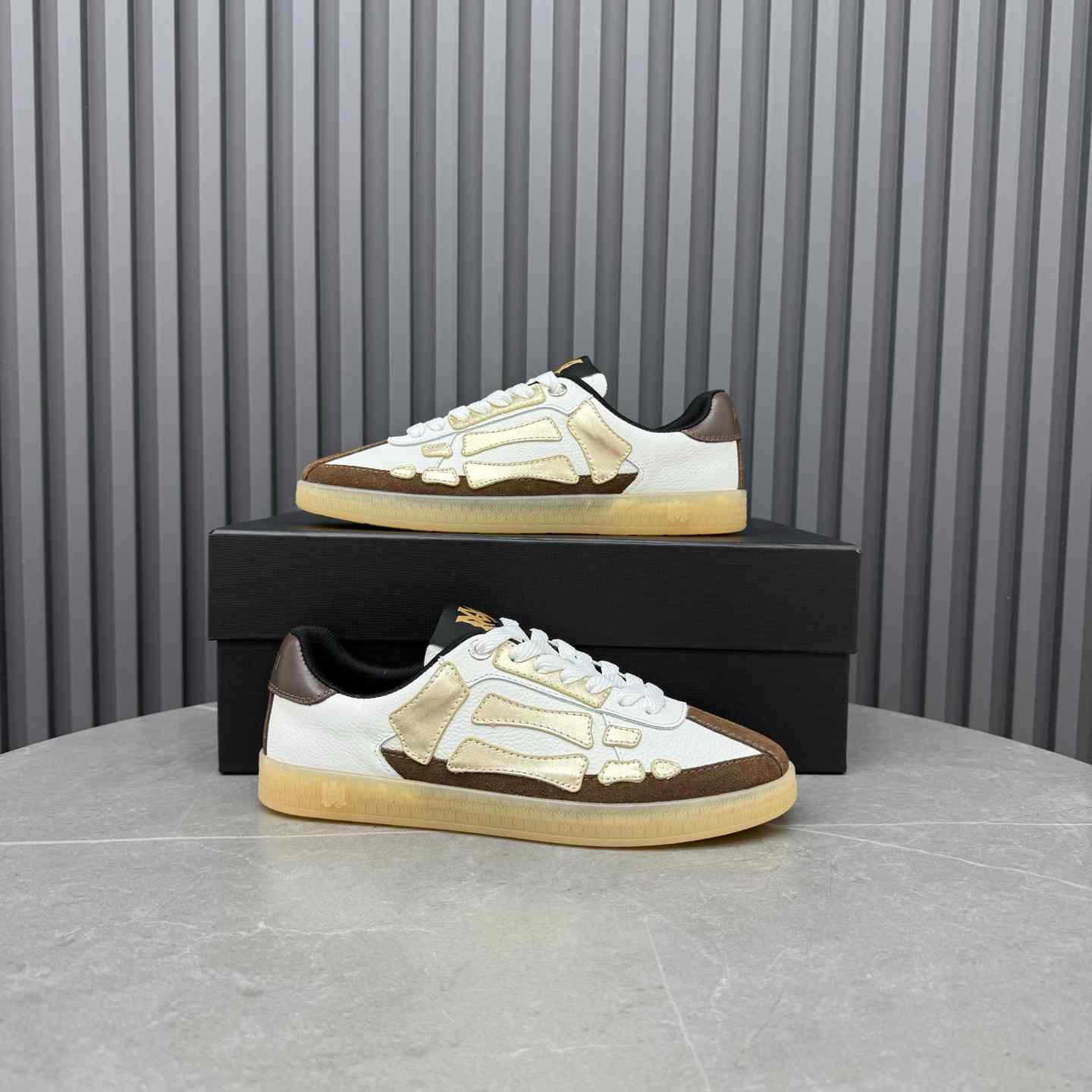 Amiri Pacific Bones Leather Sneakers - FashionPlug