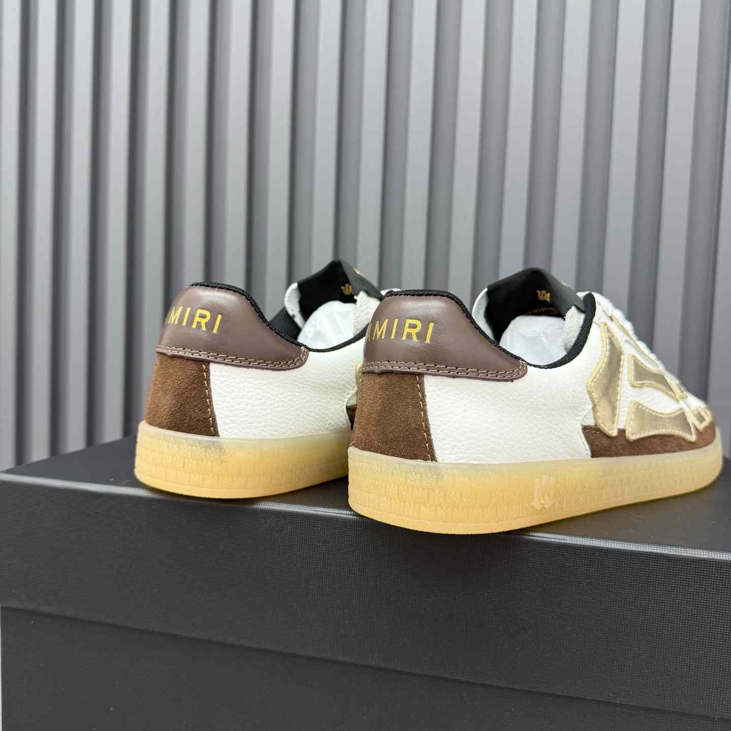 Amiri Pacific Bones Leather Sneakers - FashionPlug