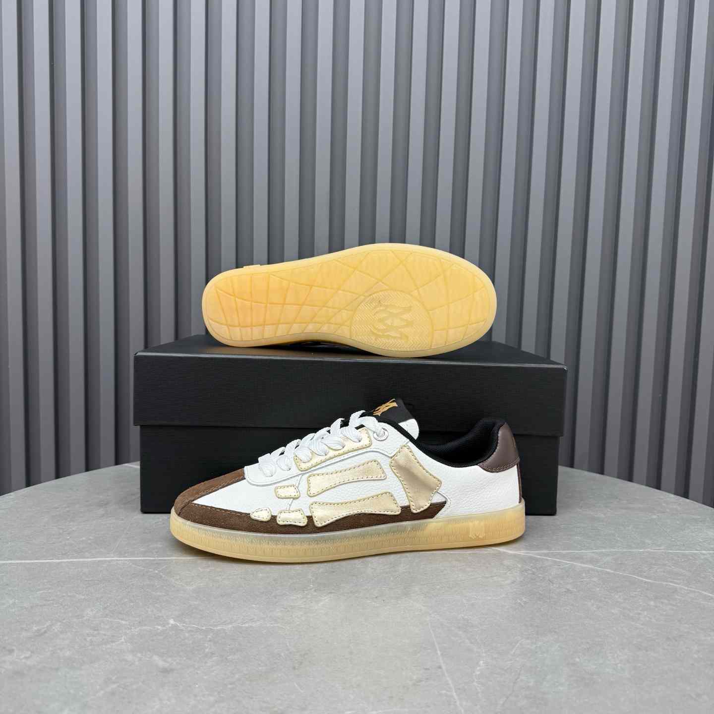 Amiri Pacific Bones Leather Sneakers - FashionPlug