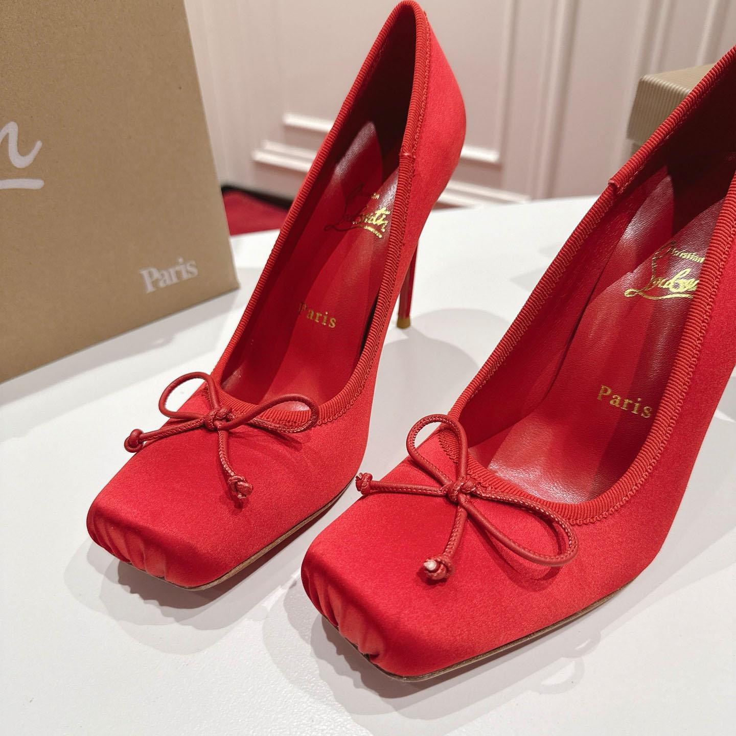 Christian Louboutin Cassia Nodo 100 mm Pumps  Crepe Satin - FashionPlug