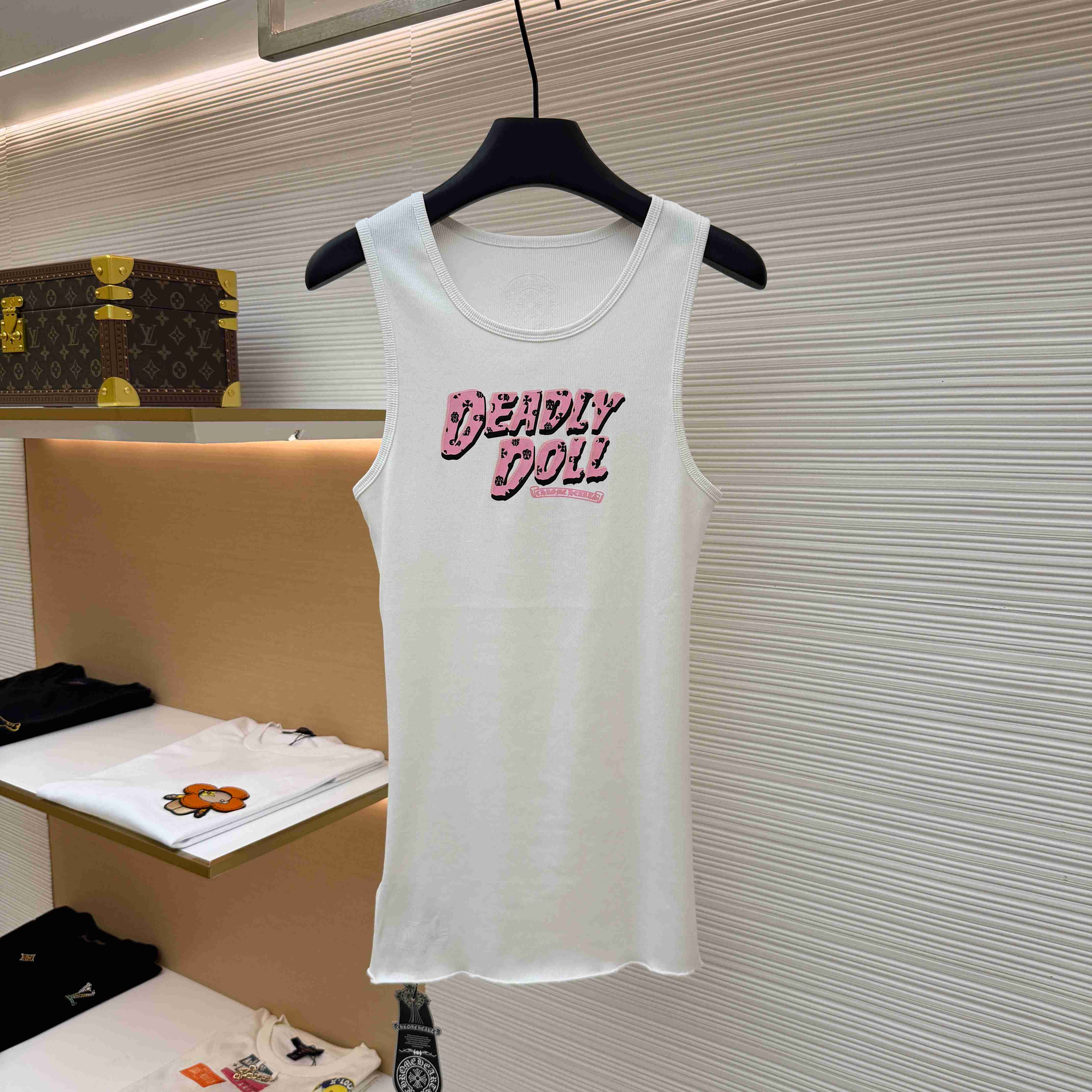 Chrome Hearts White Deadly Doll Rib Tank Top - FashionPlug