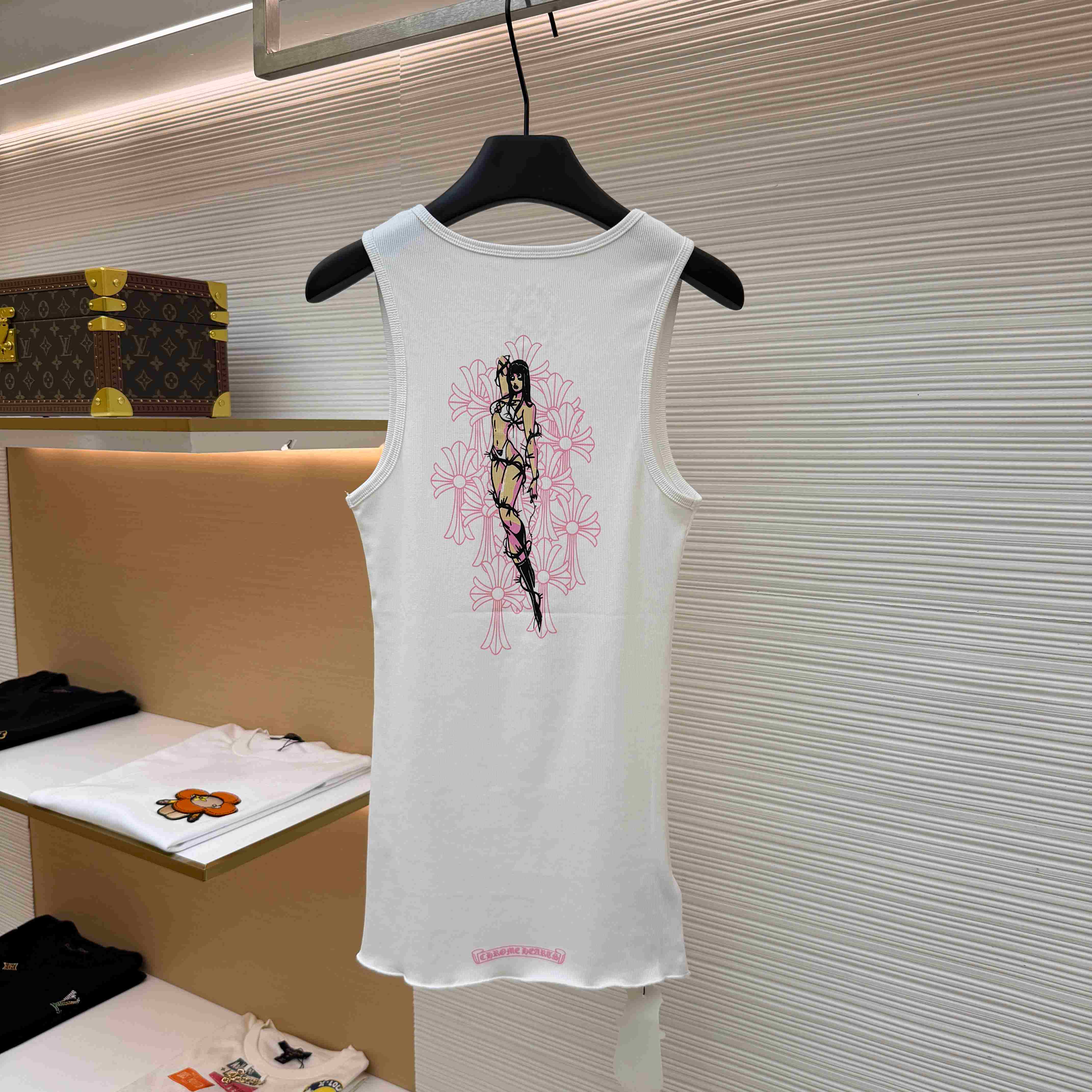 Chrome Hearts White Deadly Doll Rib Tank Top - FashionPlug