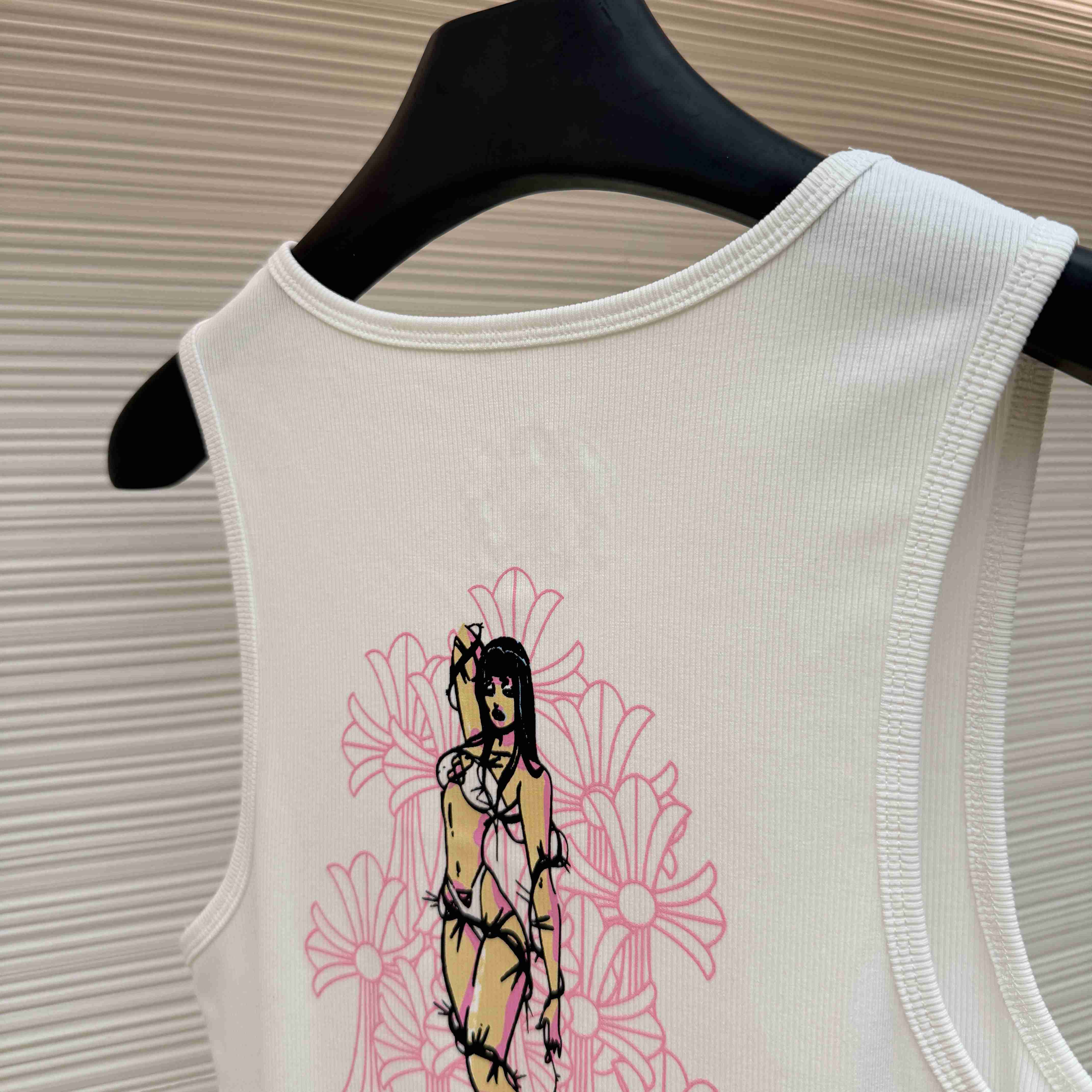 Chrome Hearts White Deadly Doll Rib Tank Top - FashionPlug