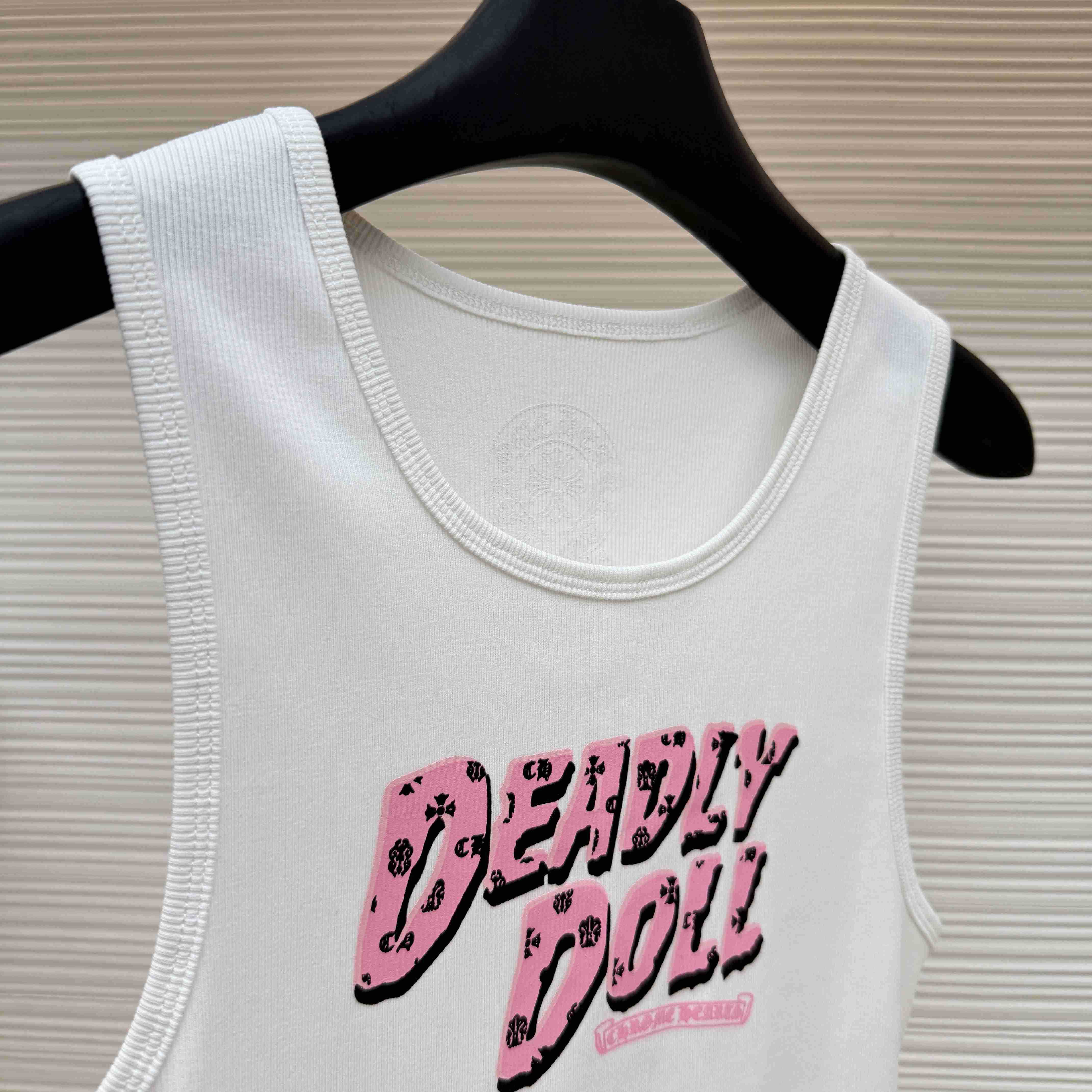 Chrome Hearts White Deadly Doll Rib Tank Top - FashionPlug