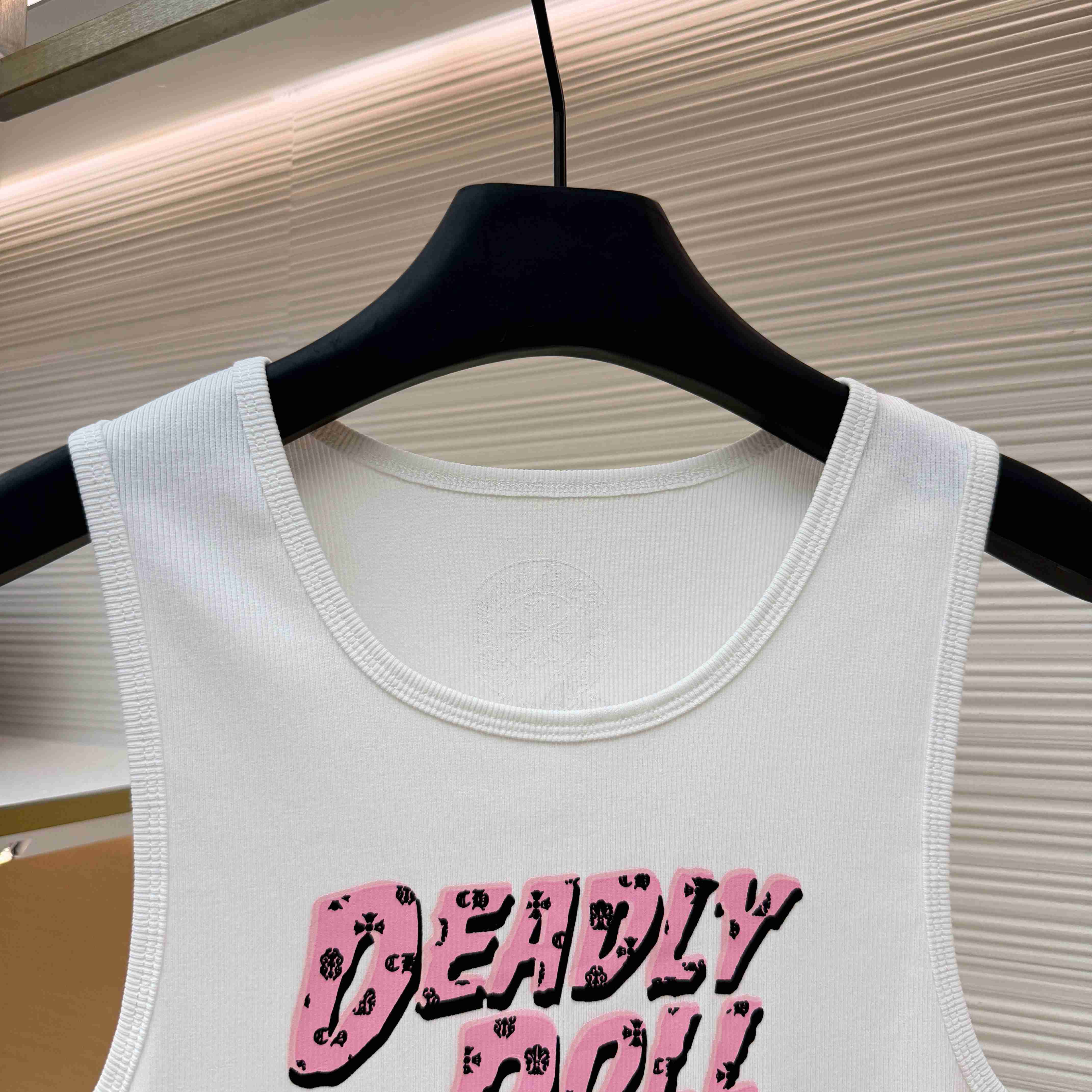 Chrome Hearts White Deadly Doll Rib Tank Top - FashionPlug