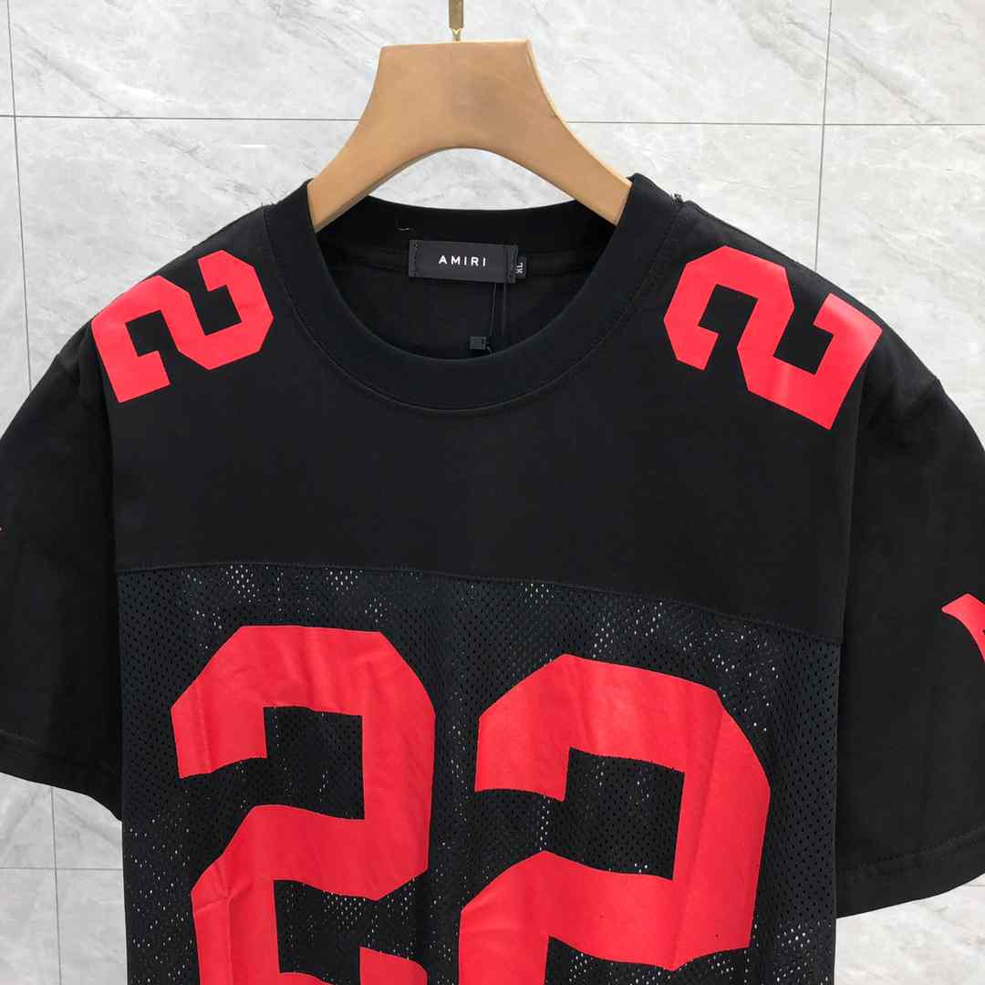 AMIRI Black & Red '22' T-Shirt - FashionPlug