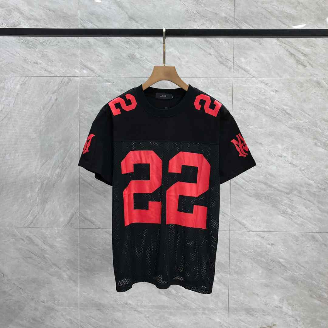 AMIRI Black & Red '22' T-Shirt - FashionPlug