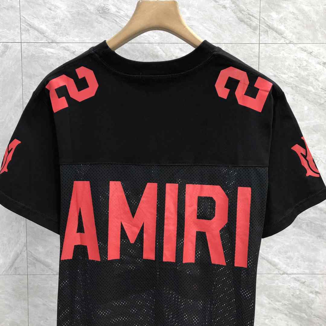 AMIRI Black & Red '22' T-Shirt - FashionPlug