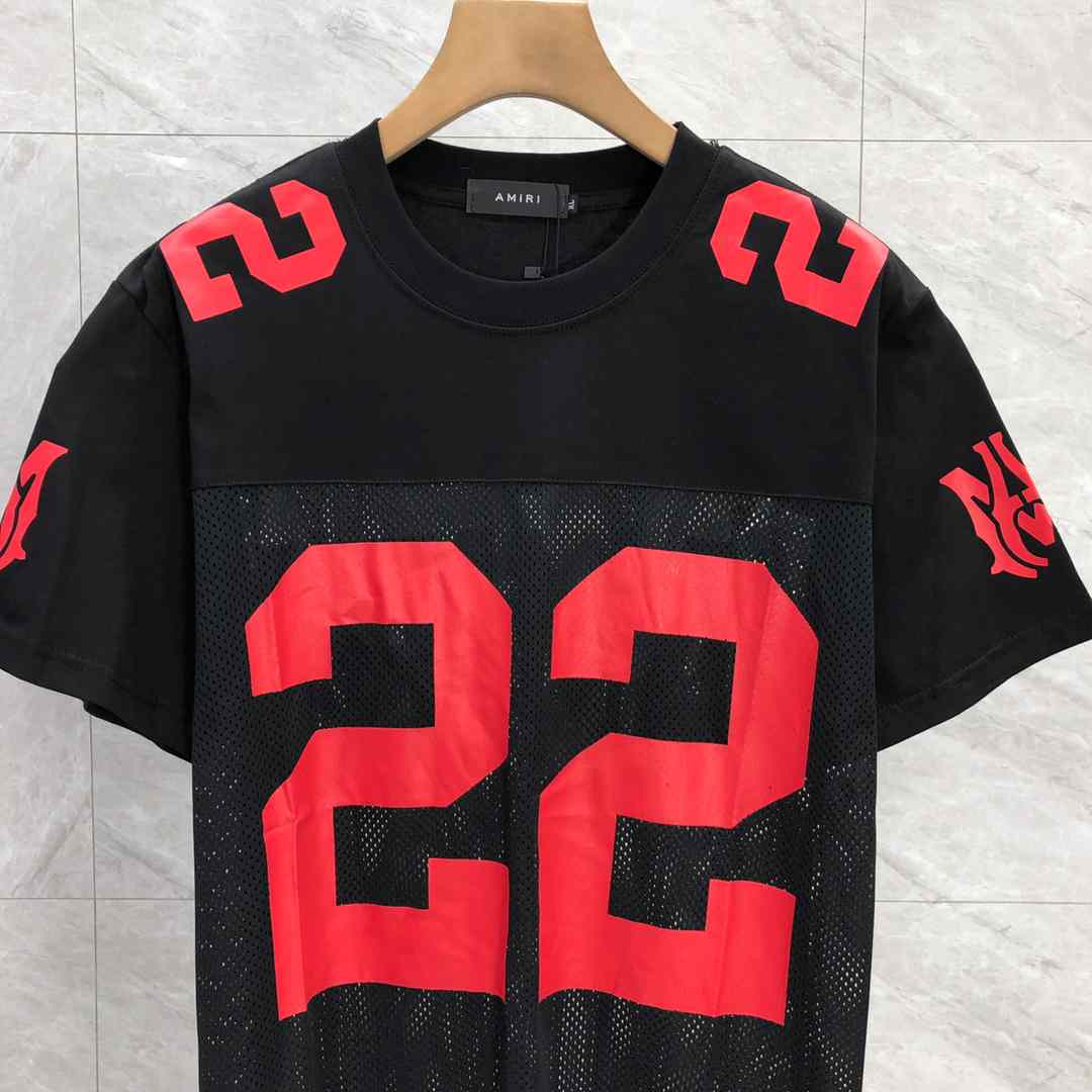 AMIRI Black & Red '22' T-Shirt - FashionPlug