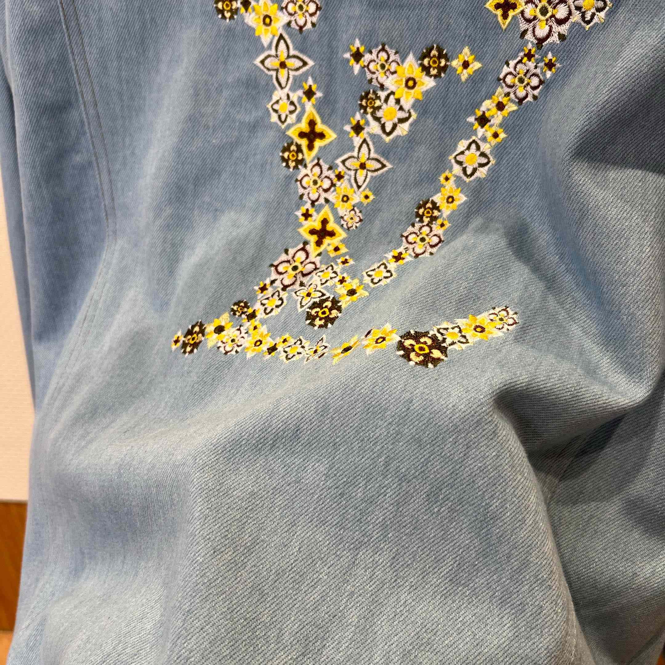 Louis Vuitton Embroidered Signature Denim Workwear Blouson  - FashionPlug