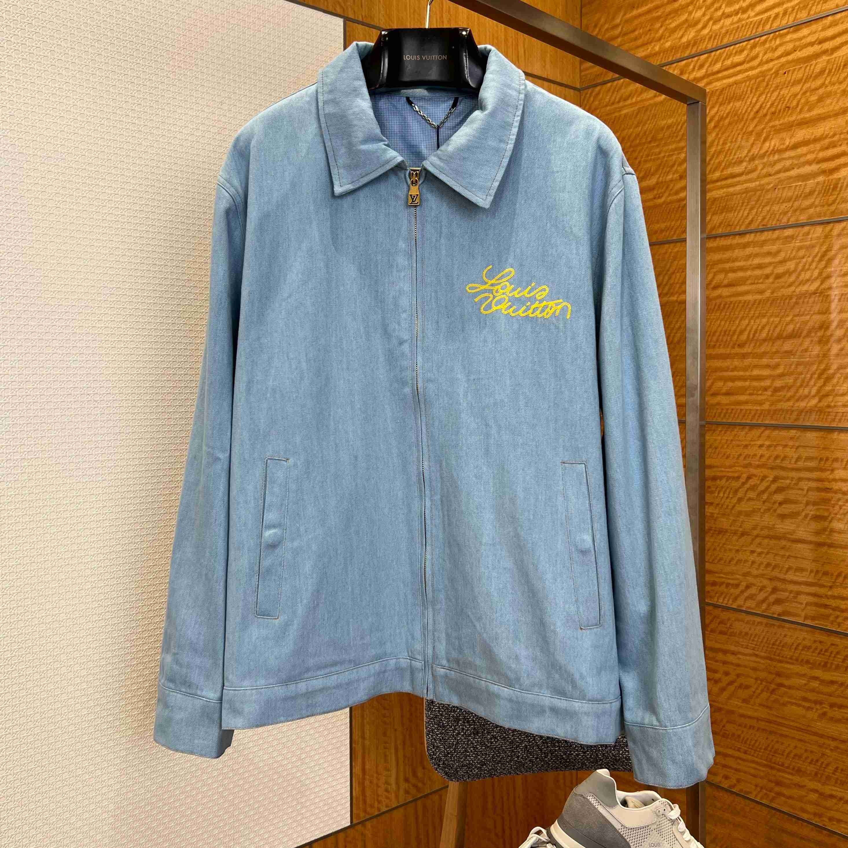 Louis Vuitton Embroidered Signature Denim Workwear Blouson  - FashionPlug