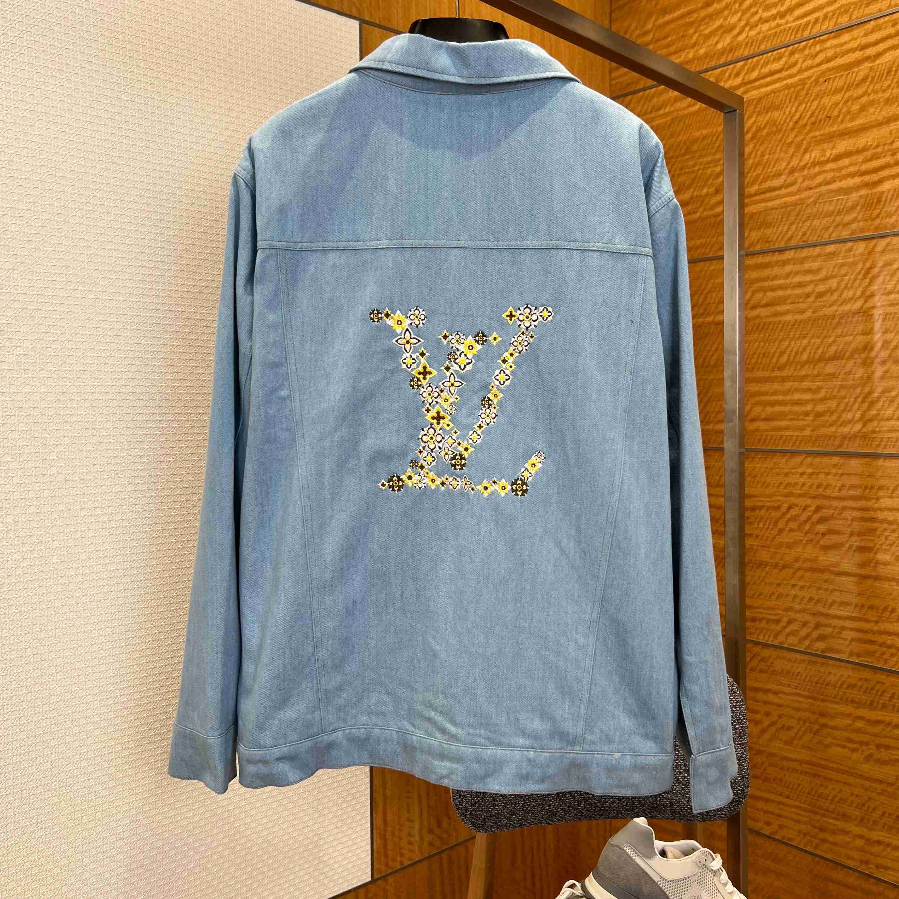 Louis Vuitton Embroidered Signature Denim Workwear Blouson  - FashionPlug