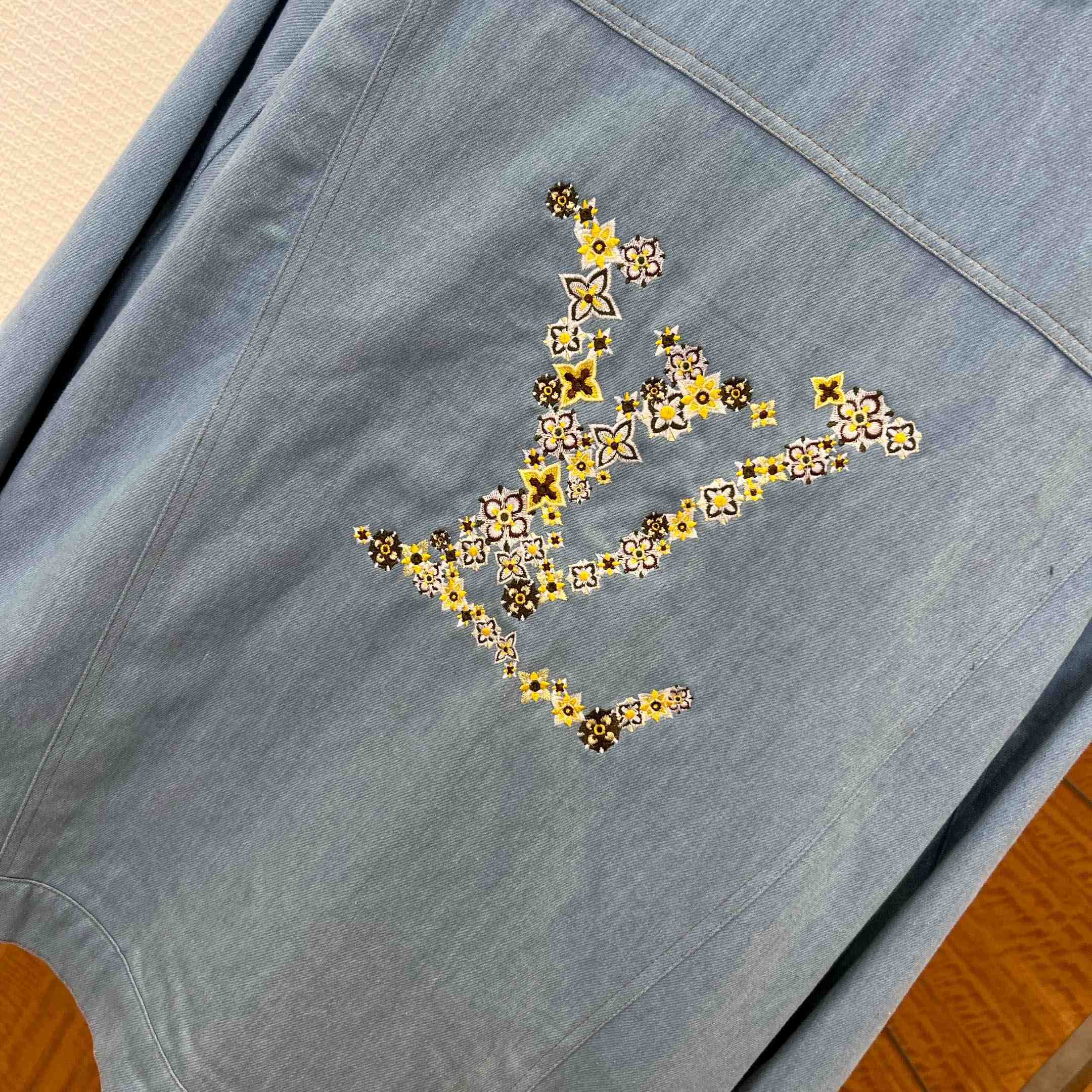 Louis Vuitton Embroidered Signature Denim Workwear Blouson  - FashionPlug