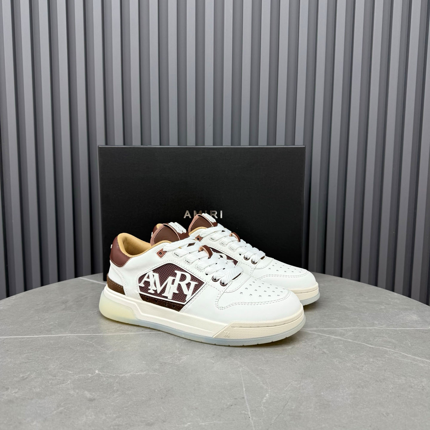 Amiri Pebbled Classic Low Sneakers - FashionPlug