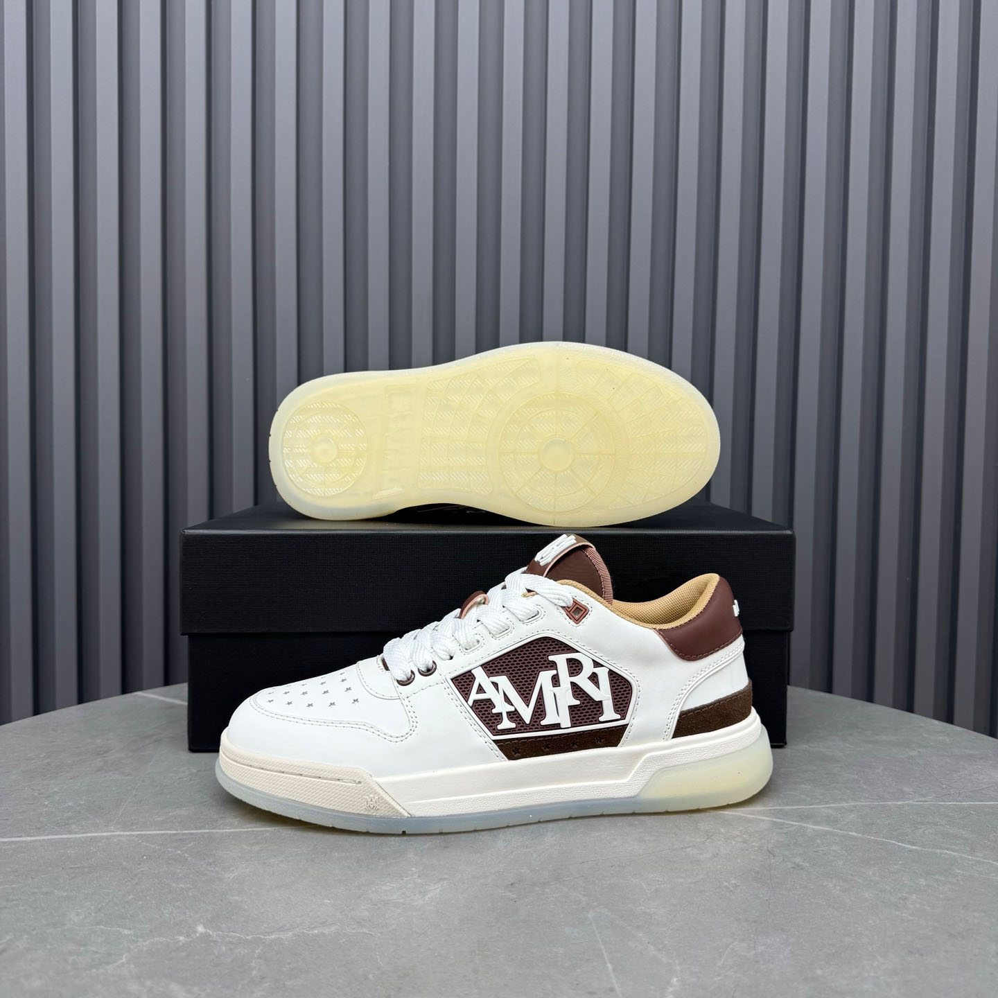 Amiri Pebbled Classic Low Sneakers - FashionPlug