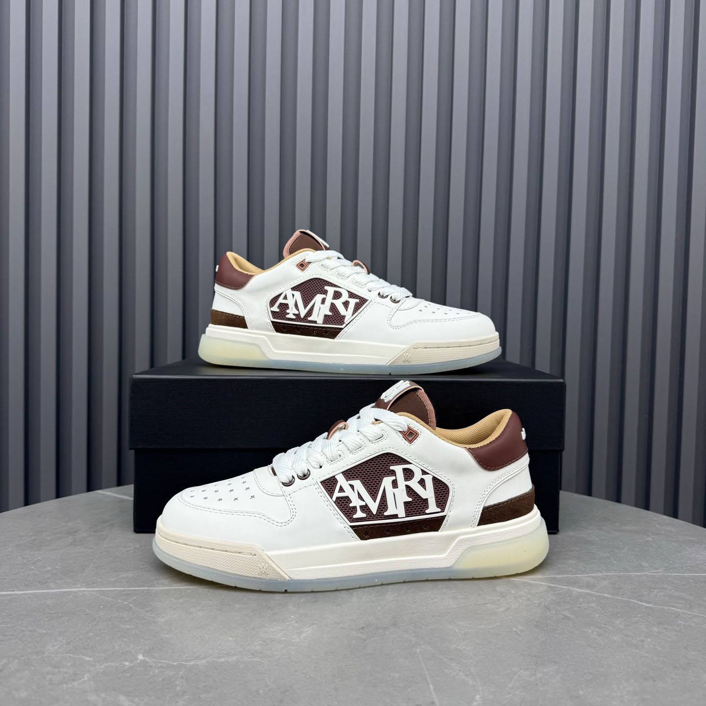 Amiri Pebbled Classic Low Sneakers - FashionPlug