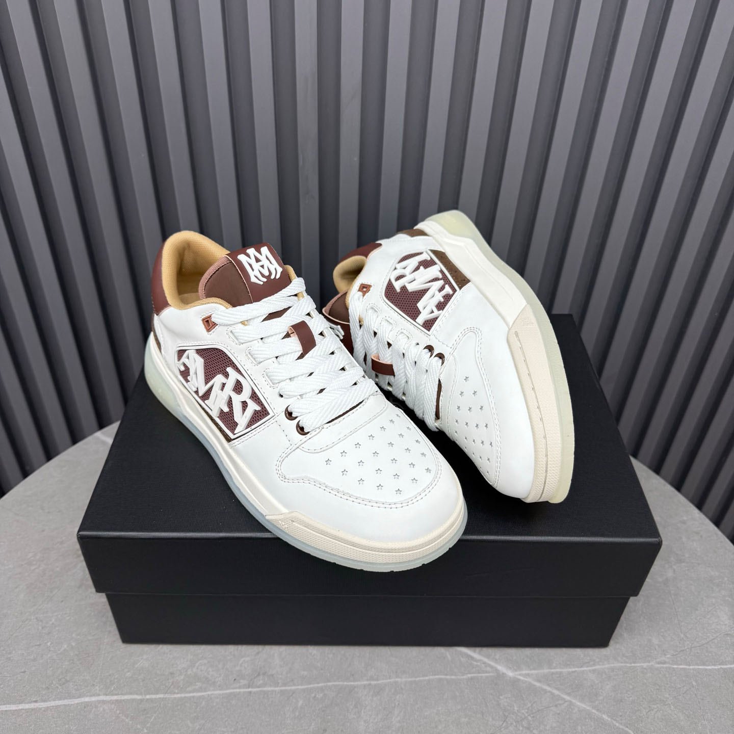 Amiri Pebbled Classic Low Sneakers - FashionPlug