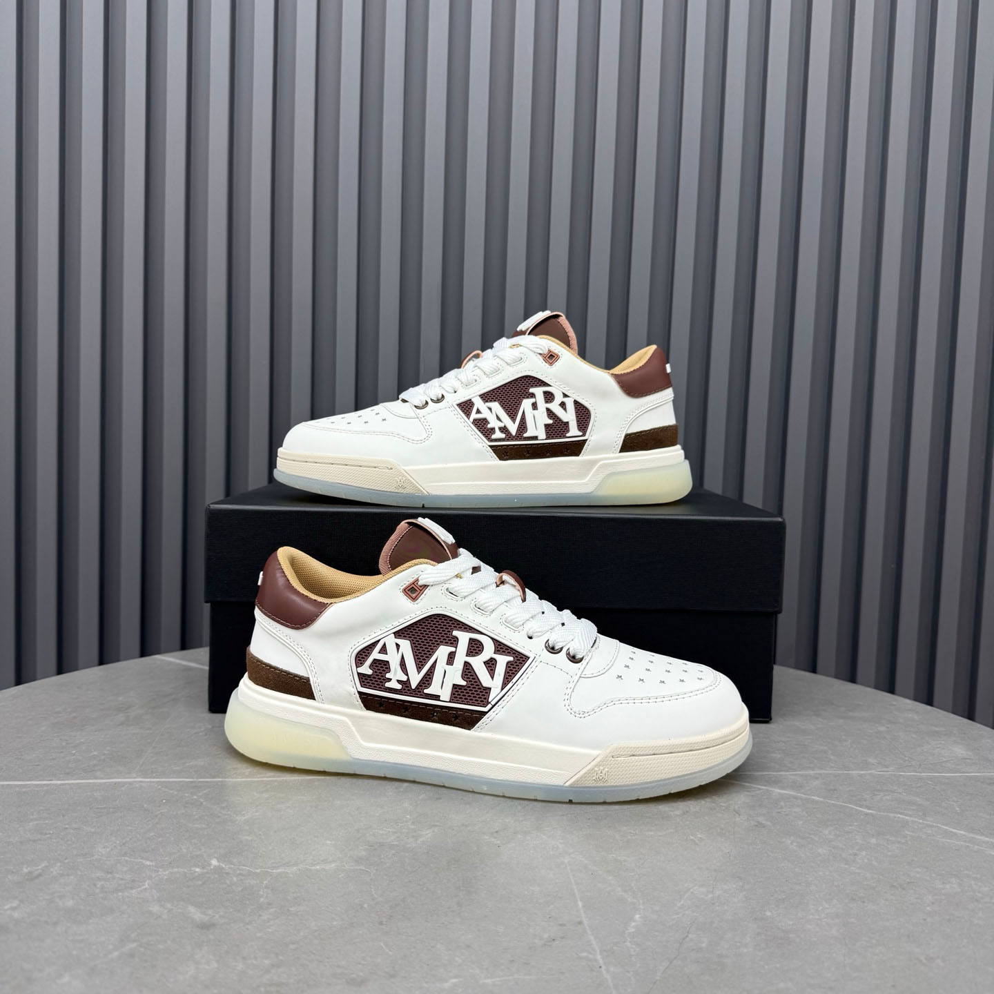 Amiri Pebbled Classic Low Sneakers - FashionPlug