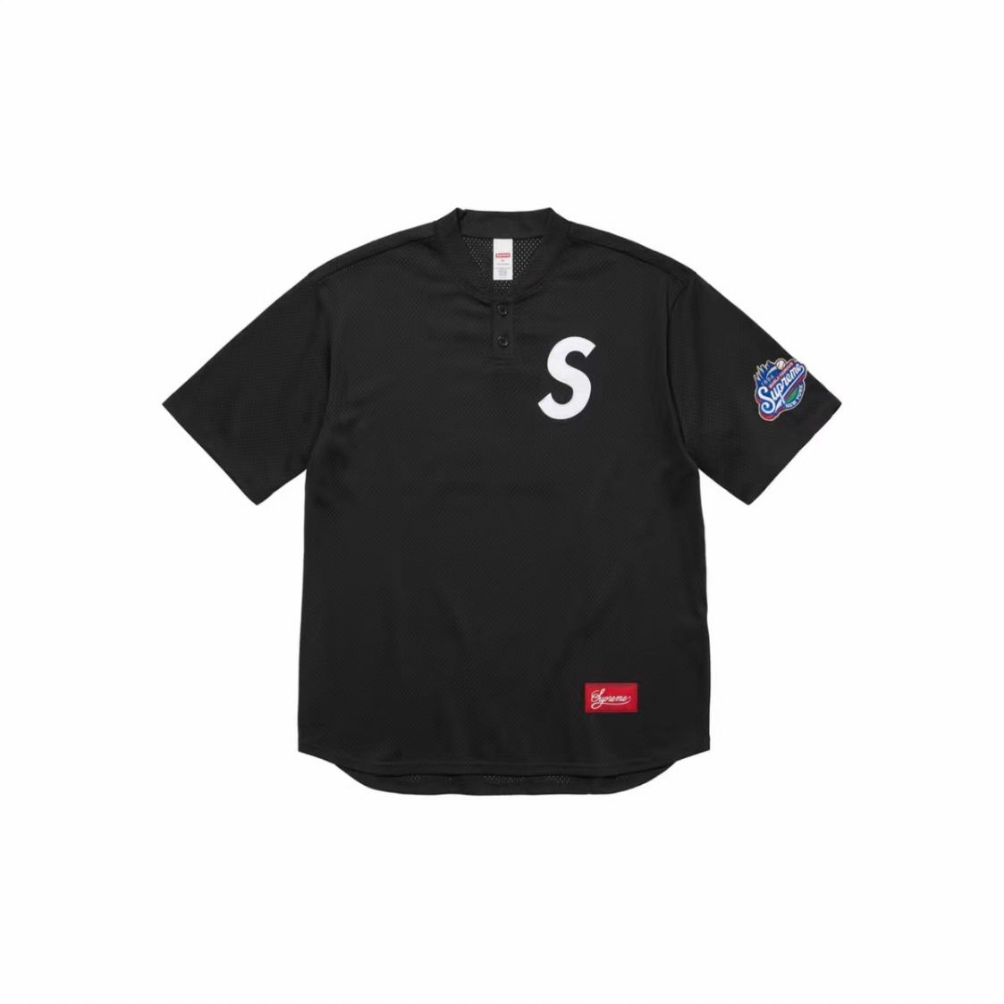 Supreme S Logo Baseball Henley - FashionPlug