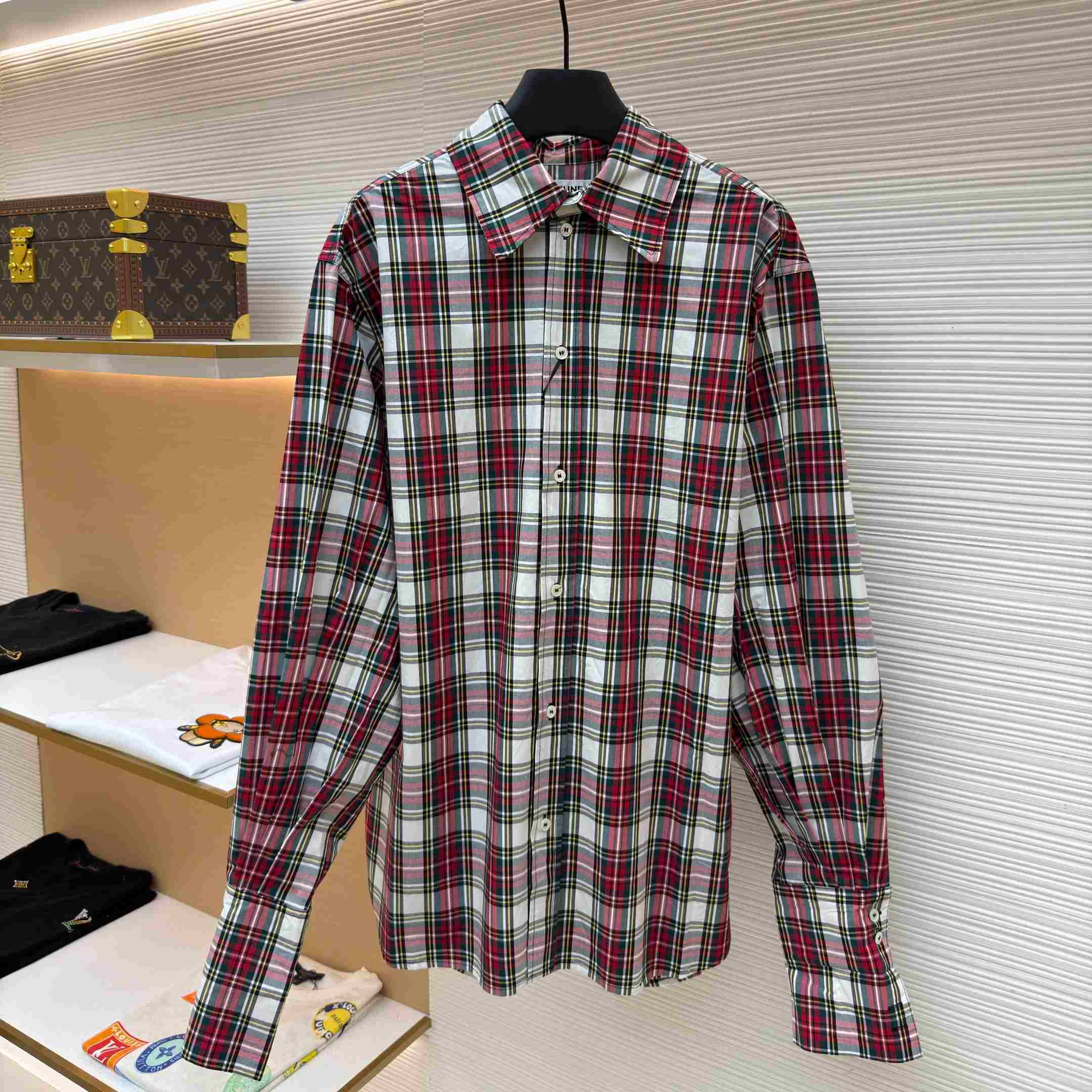 Celine Shirt In Tartan Cotton - FashionPlug