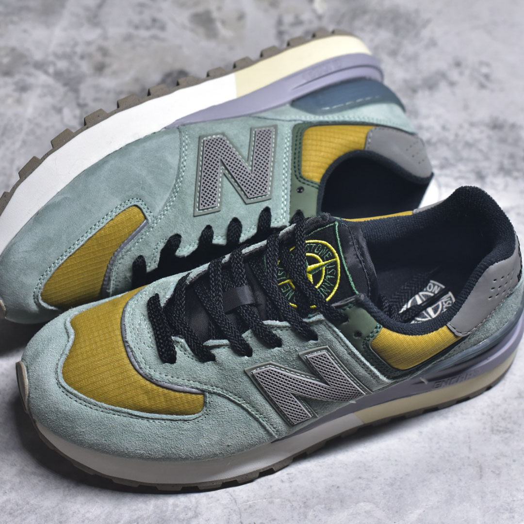 Stone Island x New Balance 574 Legacy 'Light Green' - FashionPlug