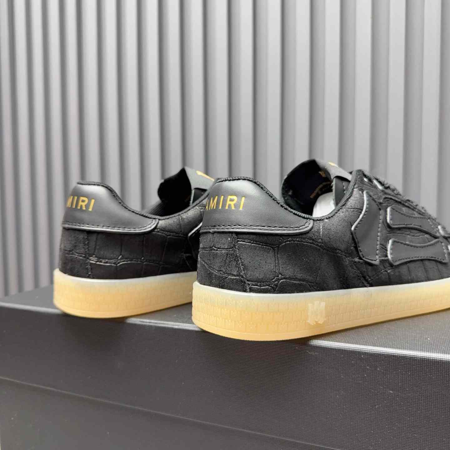 Amiri Pacific 'Croc Debossed Bones - Black' Sneakers - FashionPlug