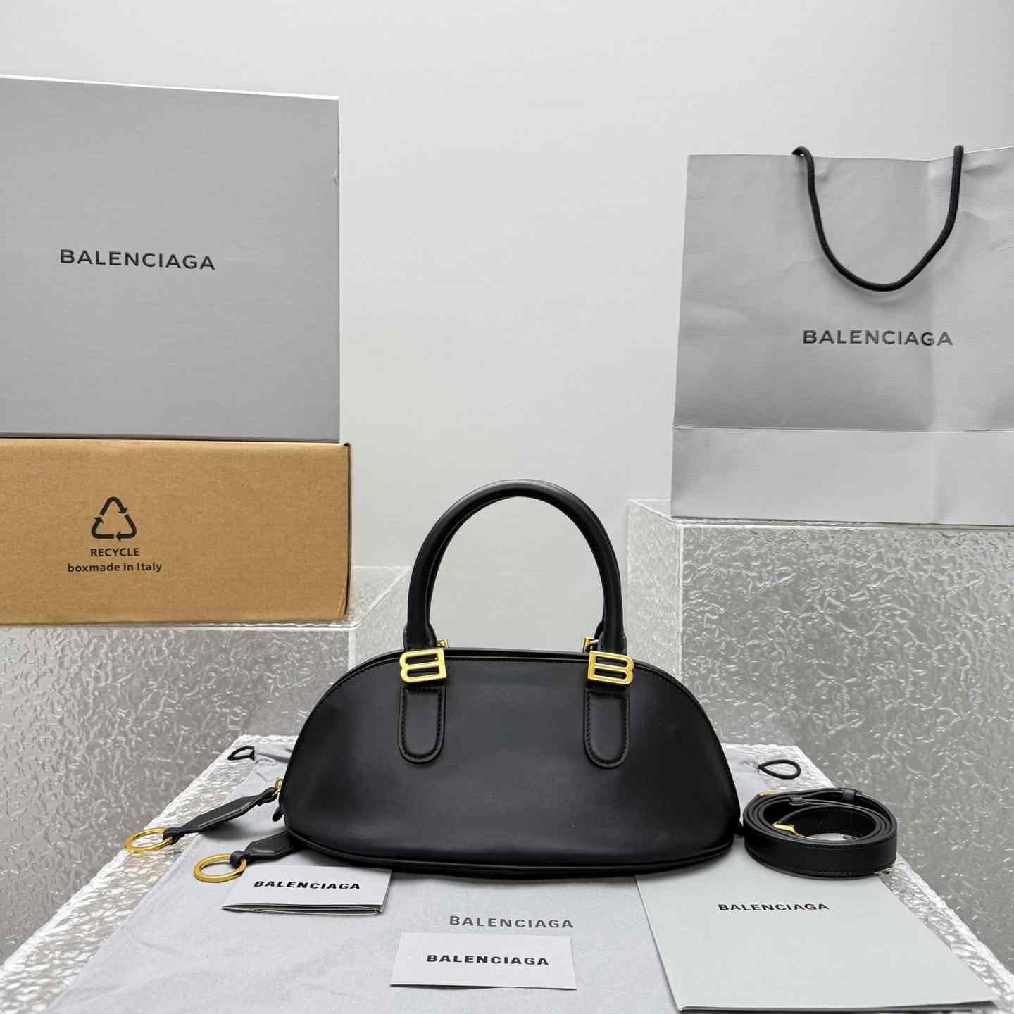 Balenciaga Bolero Bowling Bag - FashionPlug