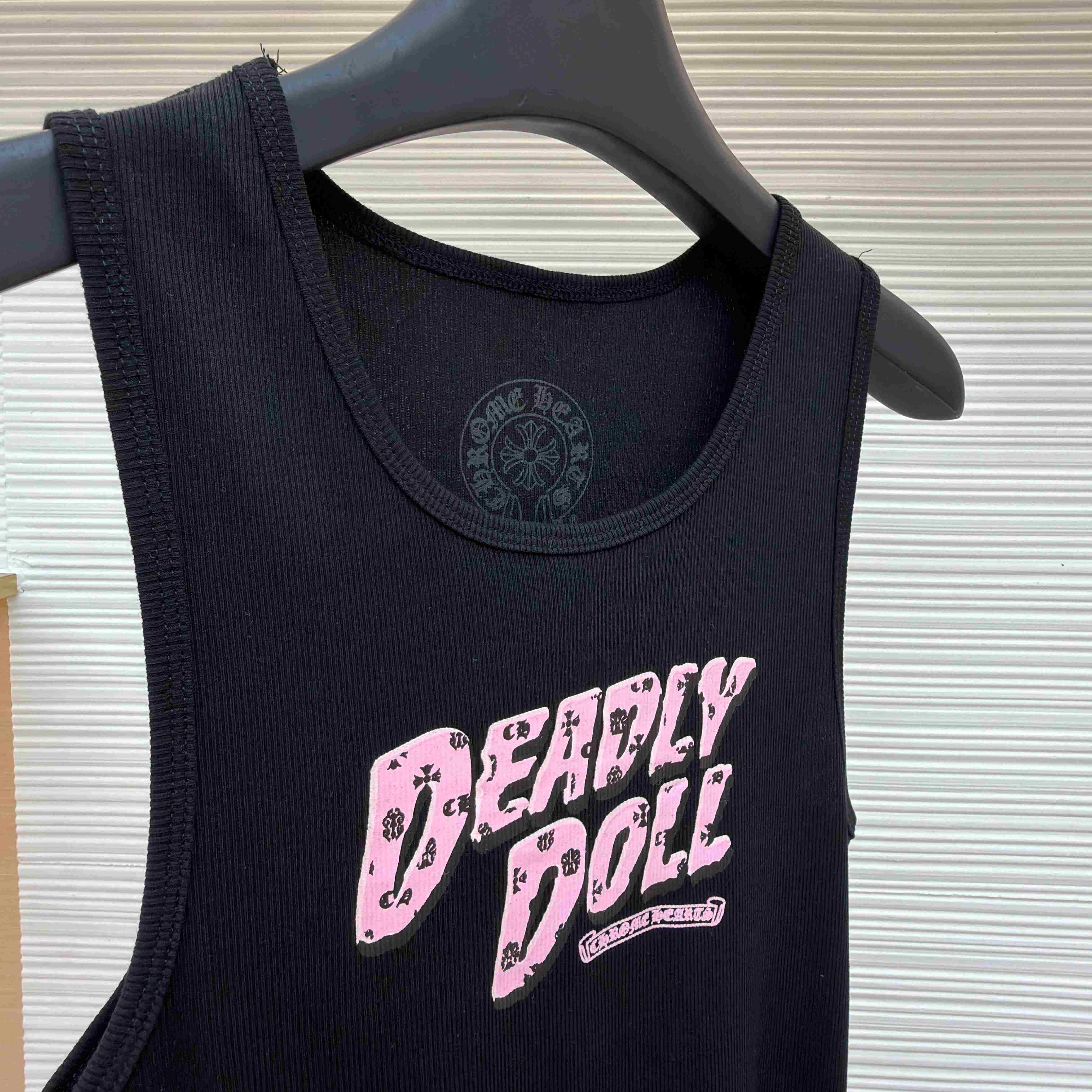 Chrome Hearts Black Deadly Doll Rib Tank Top - FashionPlug