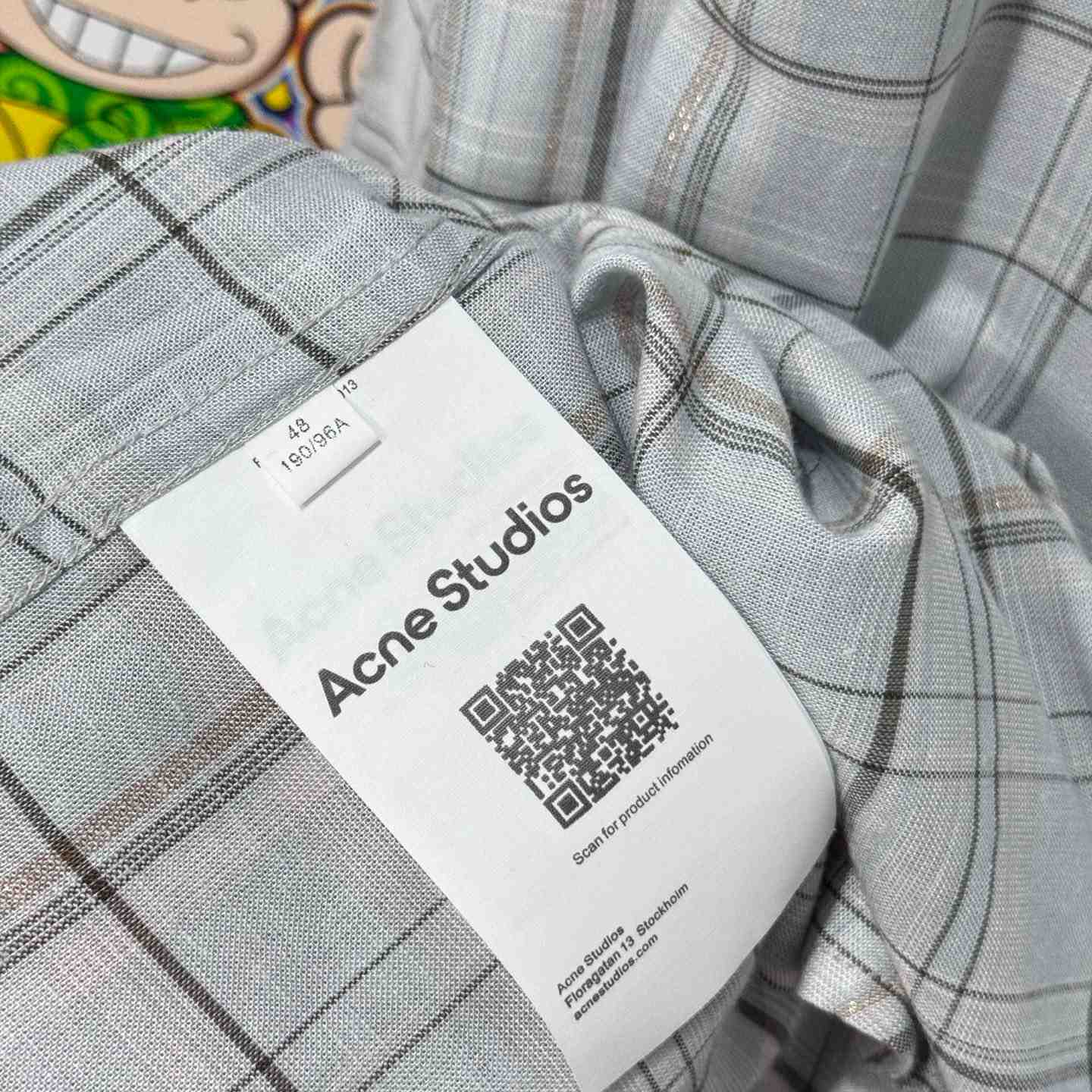 Acne Studios  LINEN CHECK BUTTON-UP SHIRT - FashionPlug