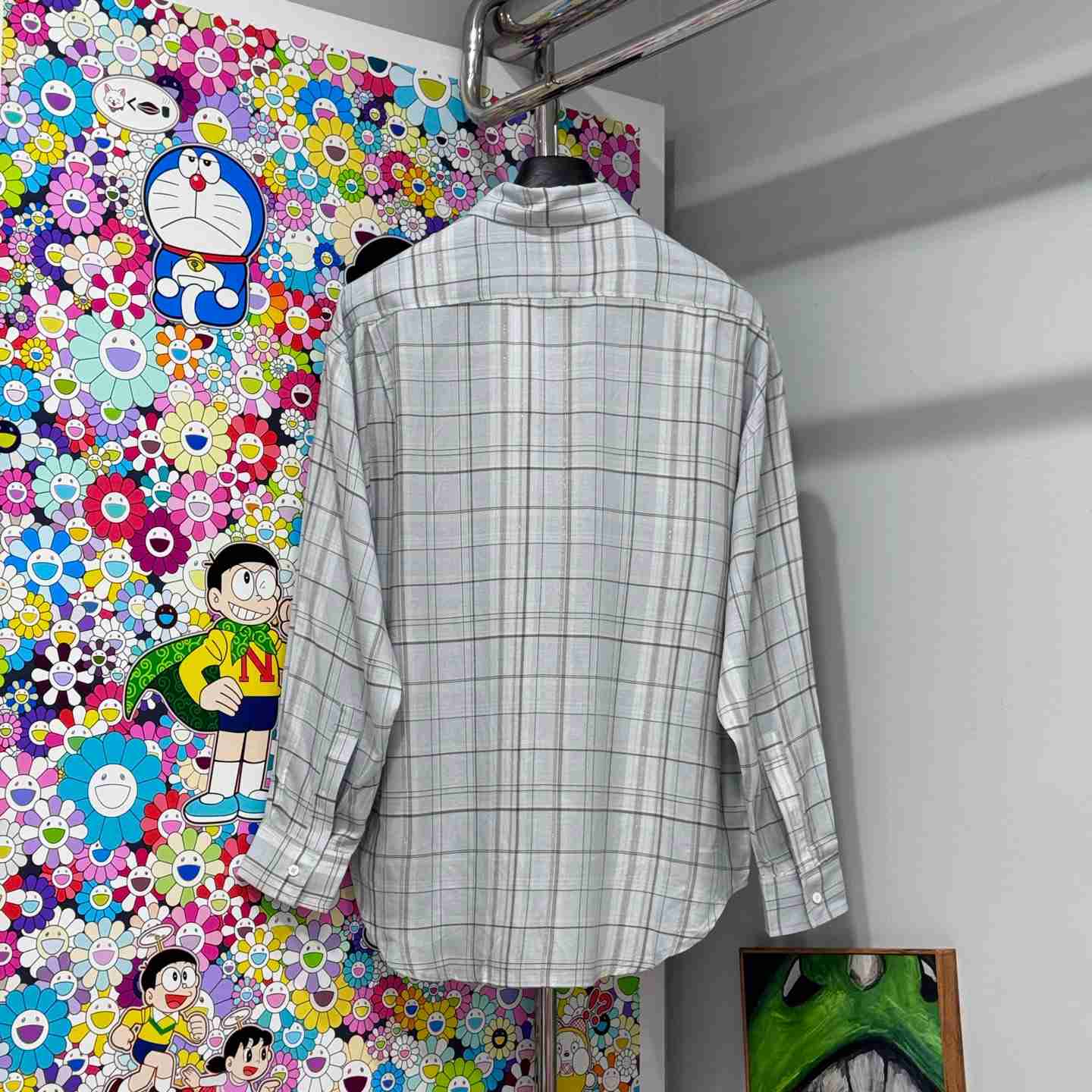 Acne Studios  LINEN CHECK BUTTON-UP SHIRT - FashionPlug