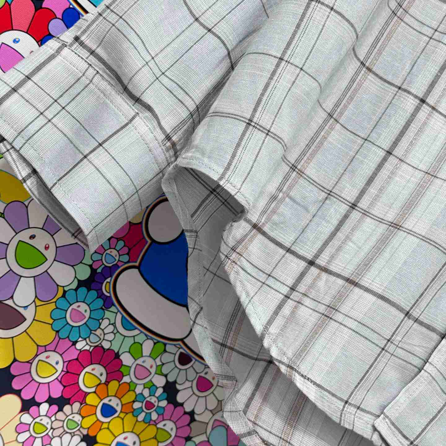 Acne Studios  LINEN CHECK BUTTON-UP SHIRT - FashionPlug