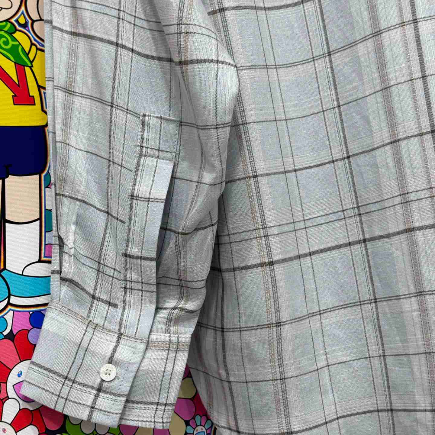 Acne Studios  LINEN CHECK BUTTON-UP SHIRT - FashionPlug